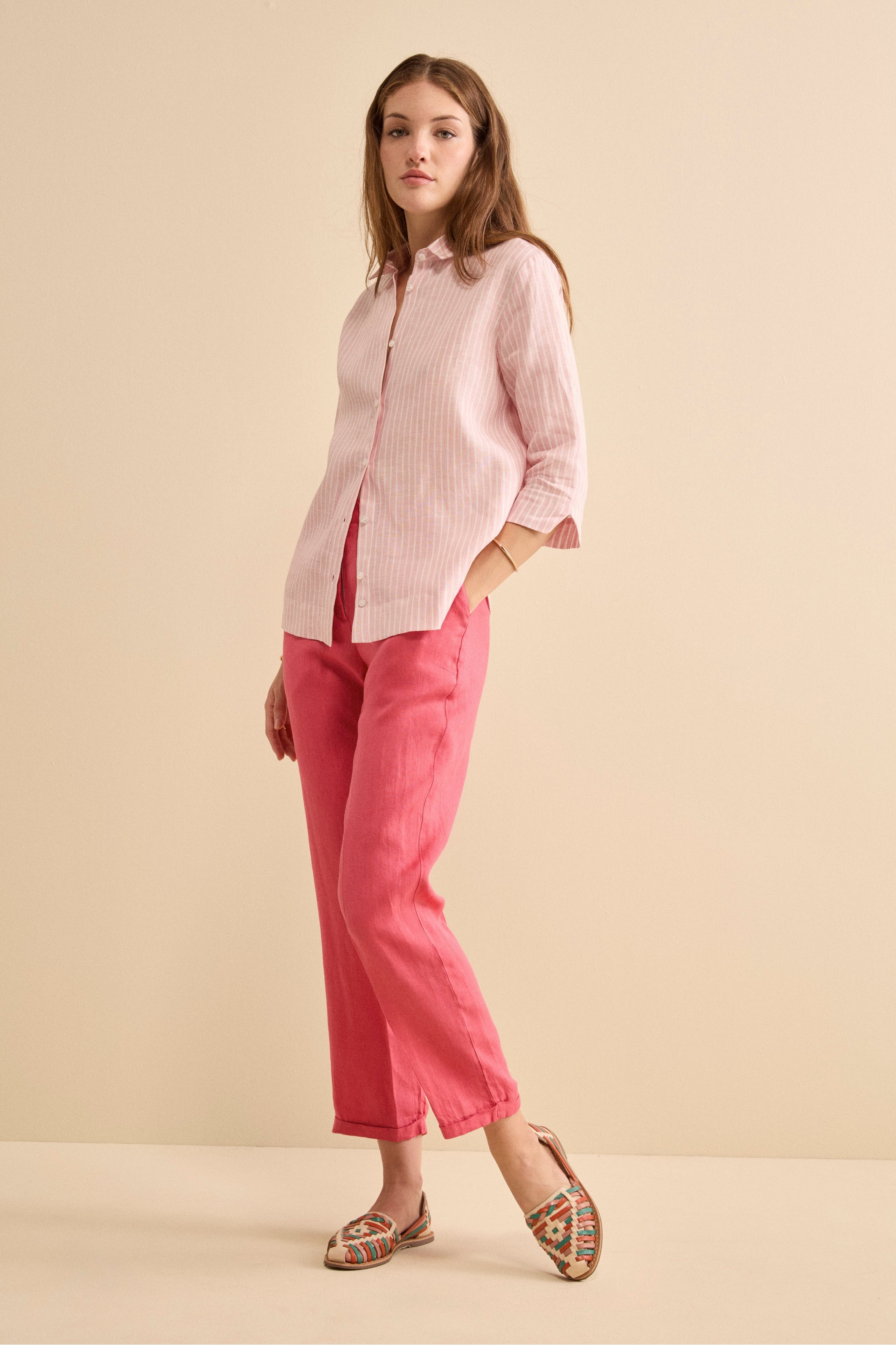 Pantalone Over in Lino con Elastico - CORALLO