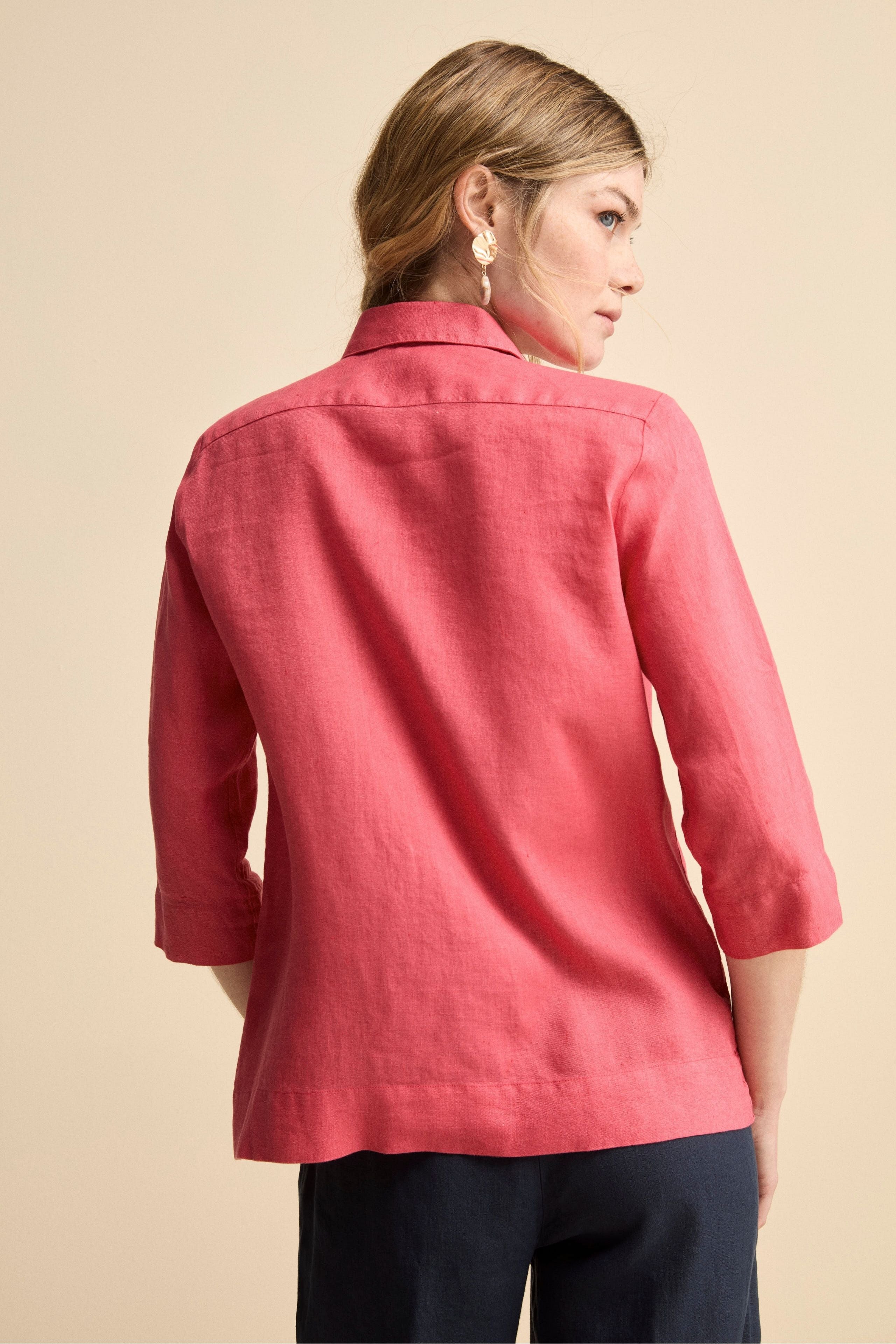 Camicia Boxy in Lino - CORALLO