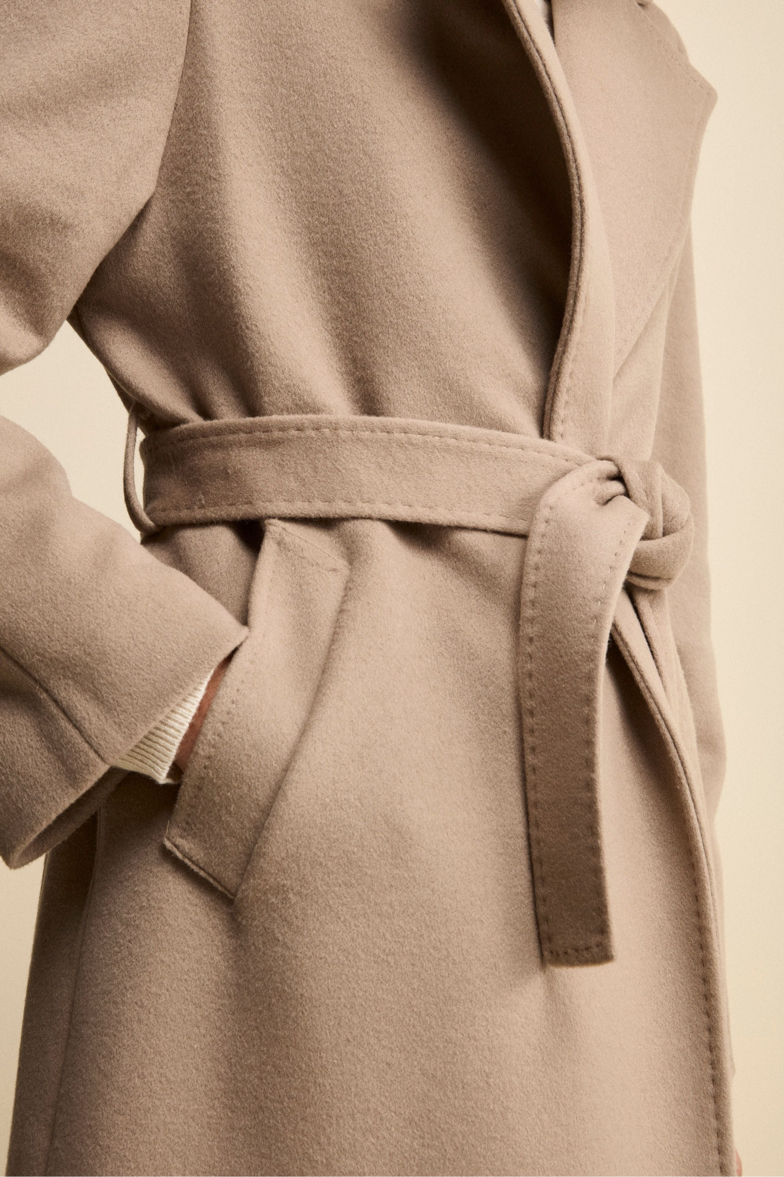 Long coat in wool and cashmere - Brown