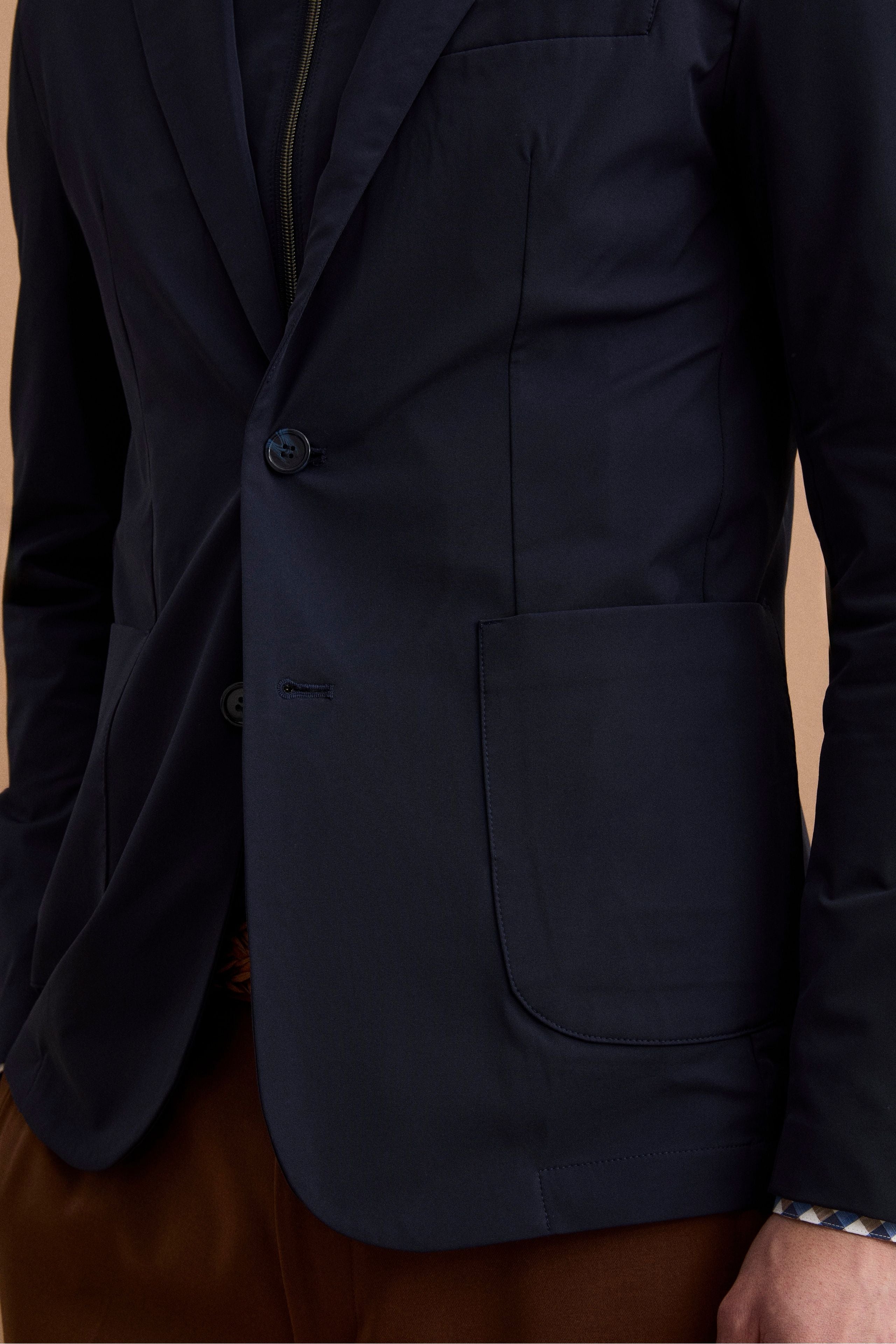 Gefütterte Technische Jacke mit Innenseinsatz - BLAU