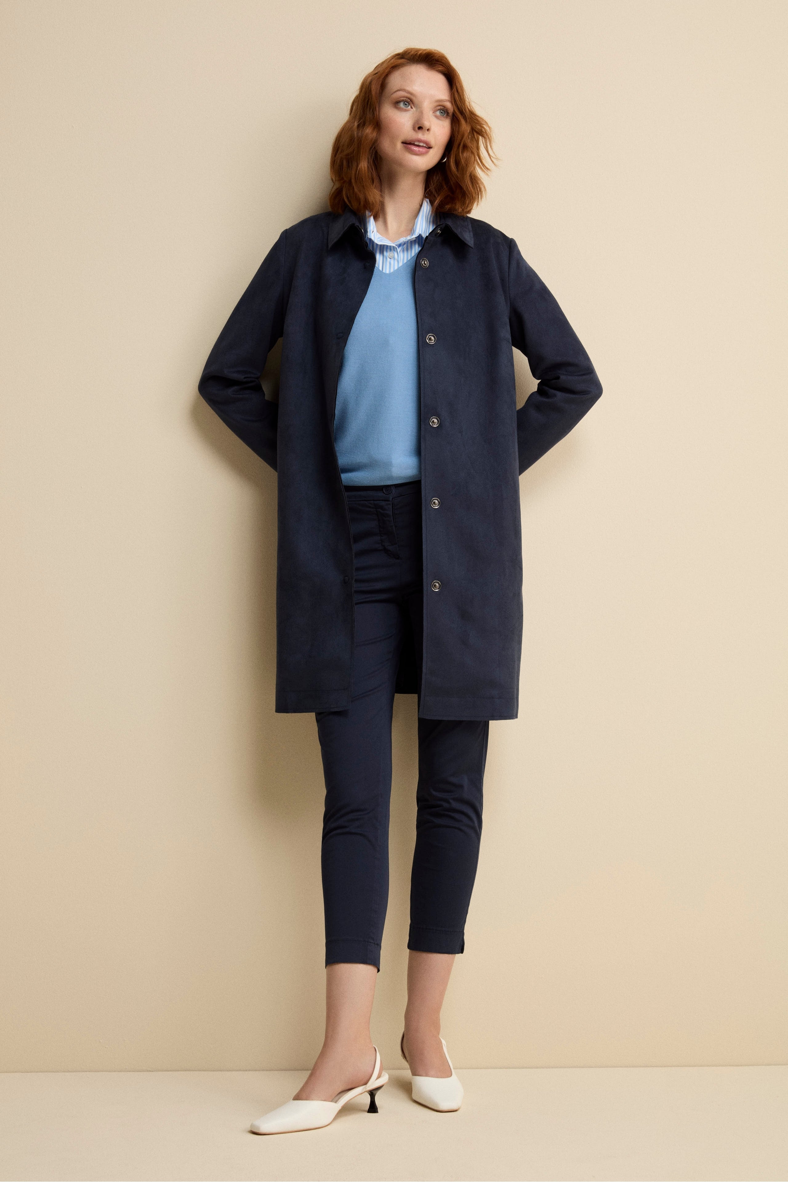 Pantalone Cropped in Cotone - BLU