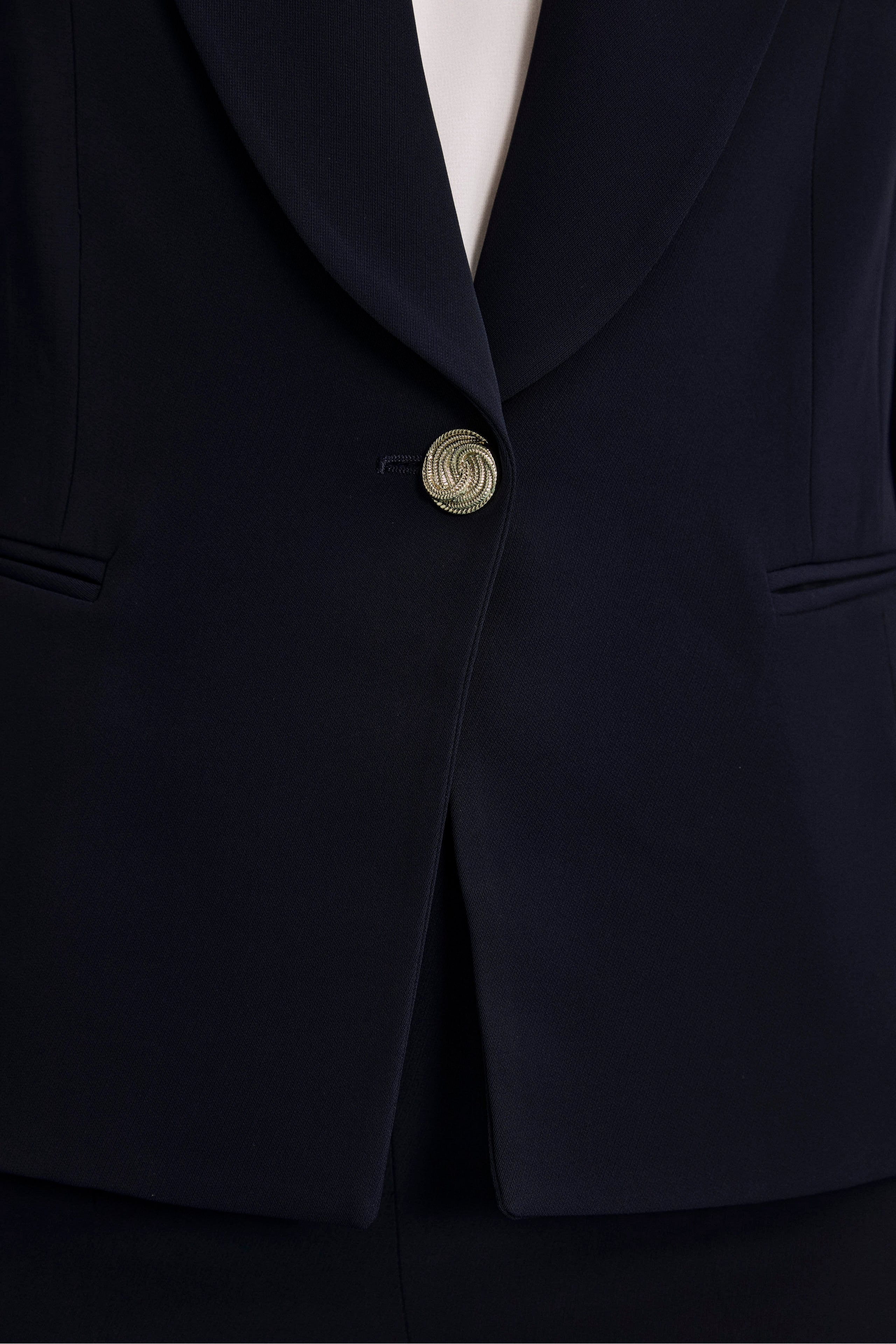 Giacca Twill Cerimonia con Collo Sciallato - BLU