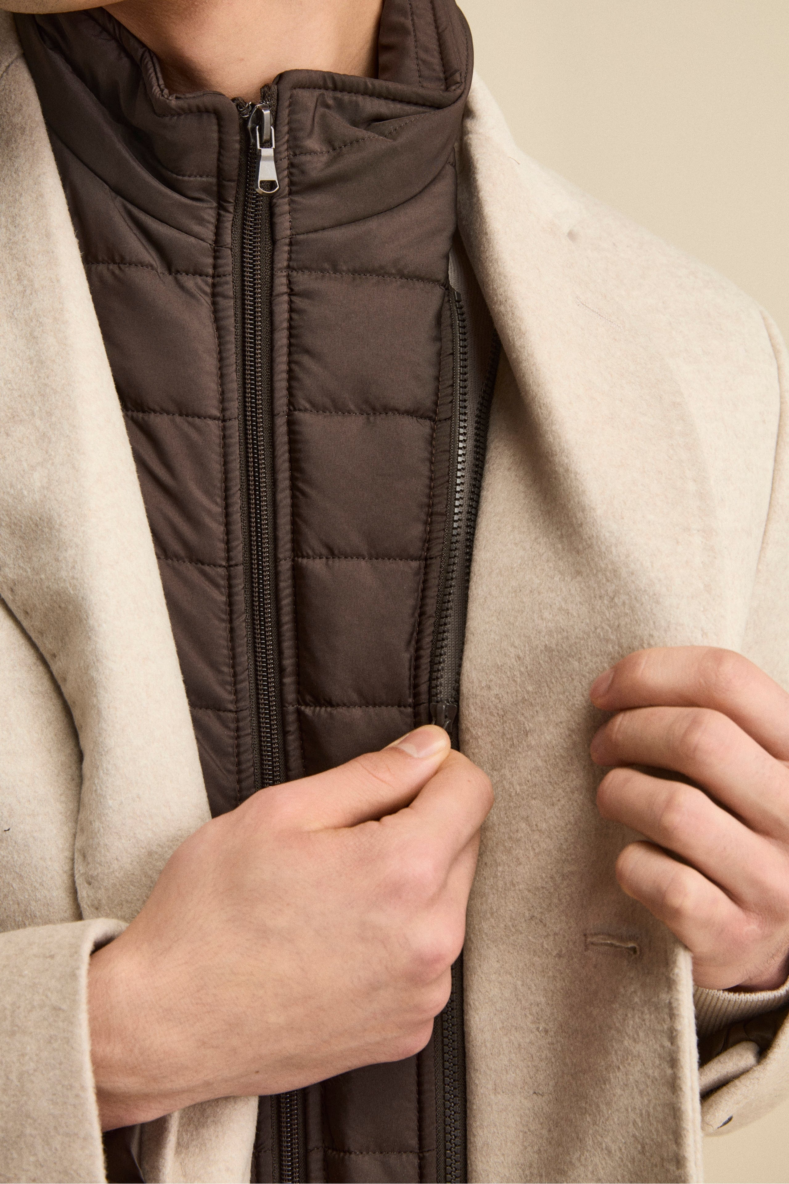 Wool and cashmere coat - BEIGE