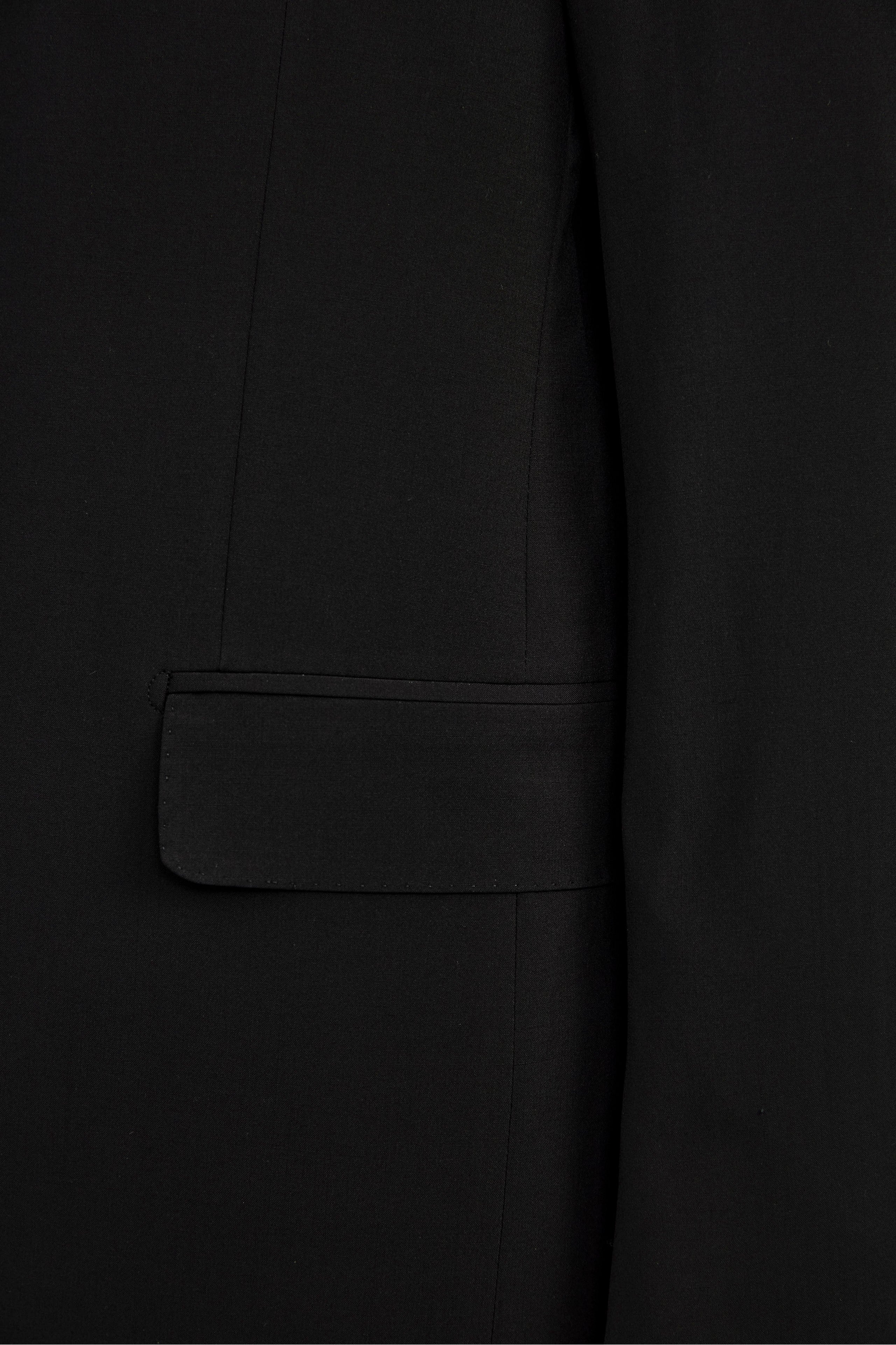 Abito in Lana Vergine Slim Fit con Revers Classico - NERO