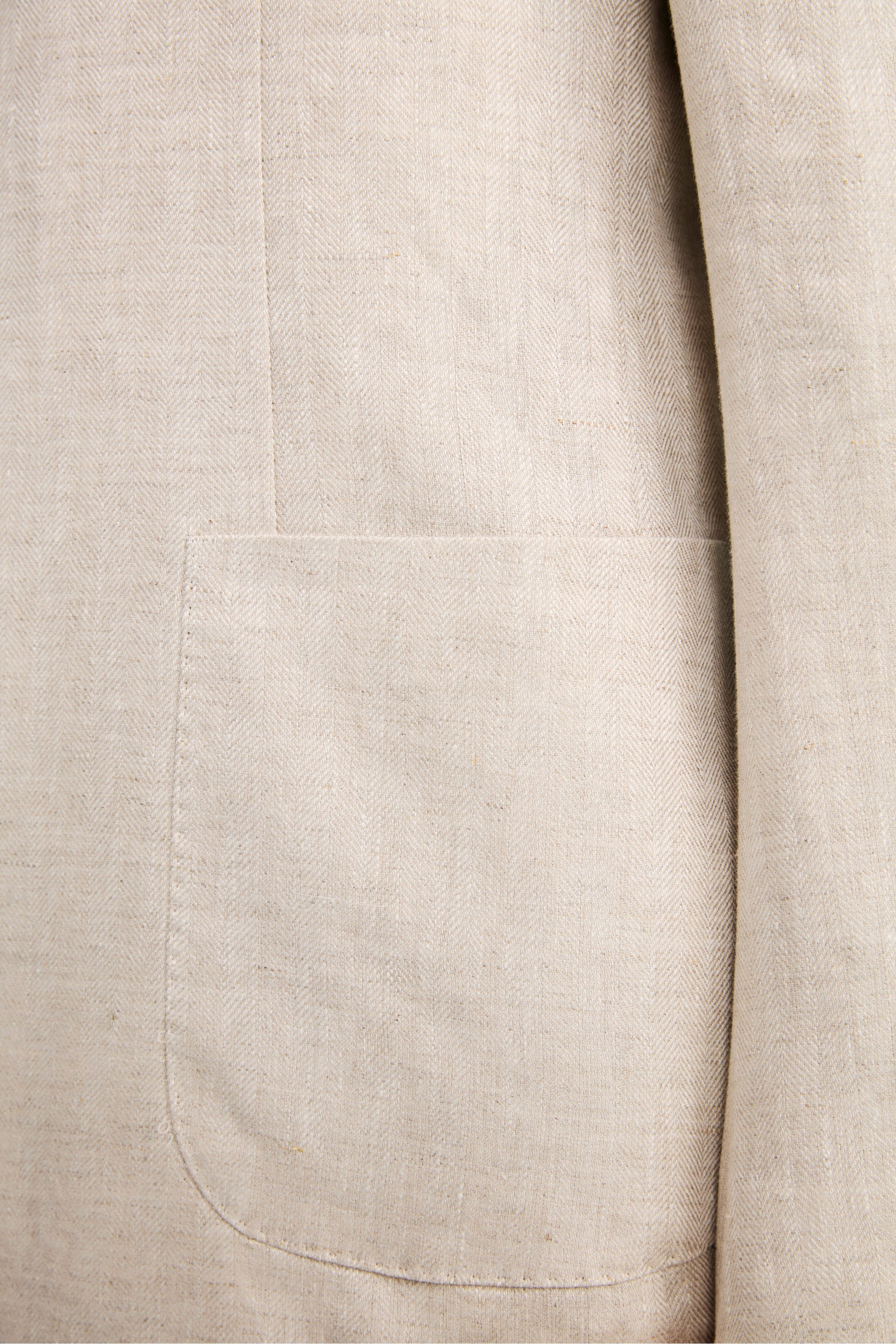 Abito Spigato Monopetto in Lino - BEIGE