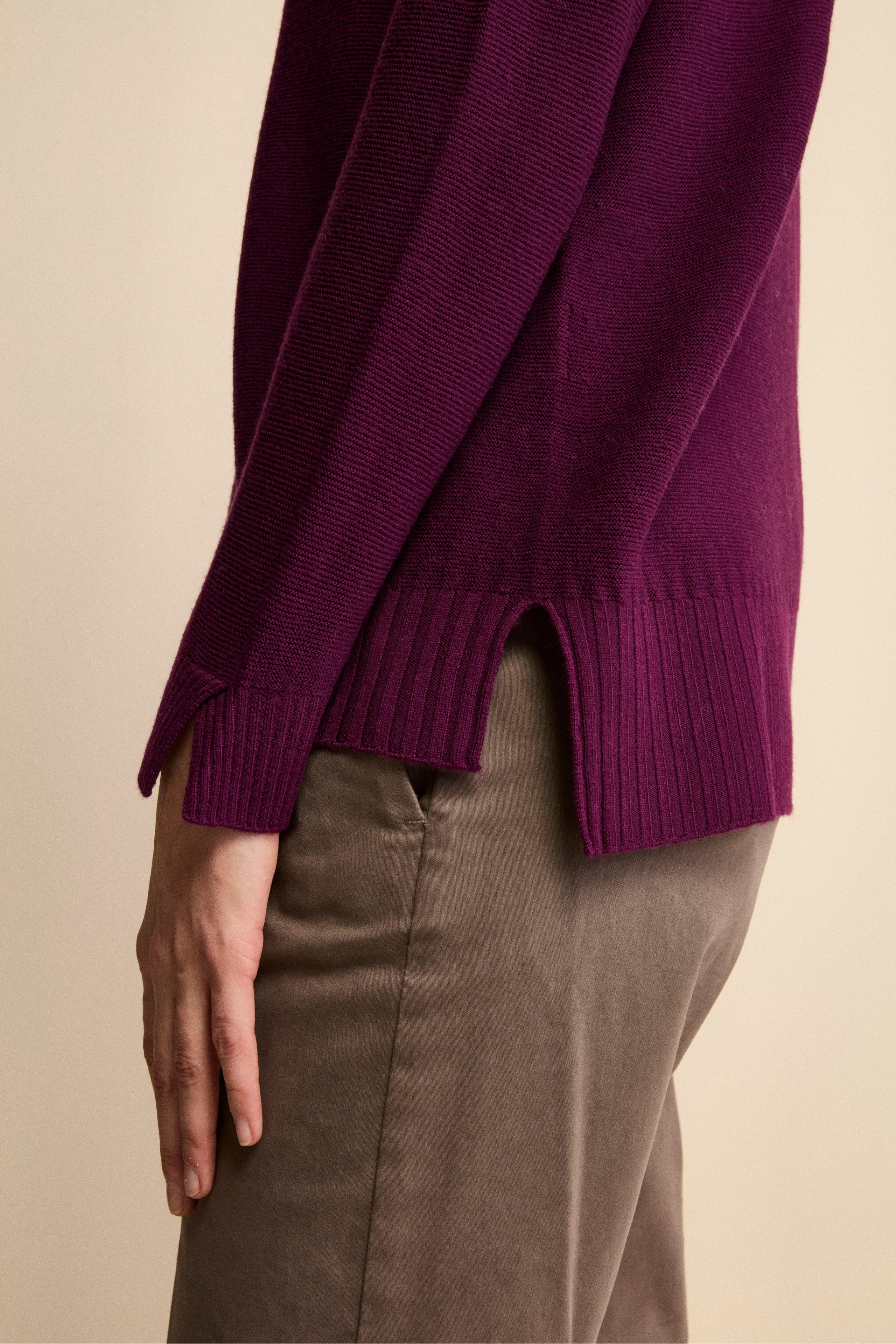 Links-Knit Turtleneck in Merino Wool - VIOLET