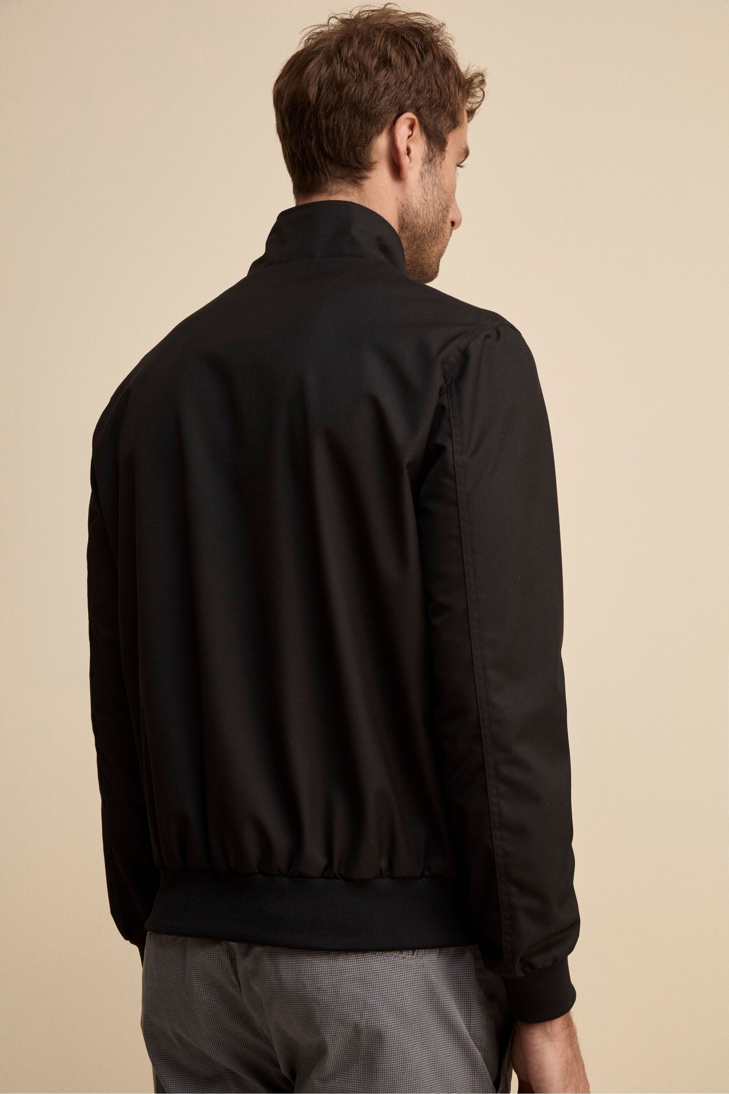 Bomber in Tessuto con Zip - NERO