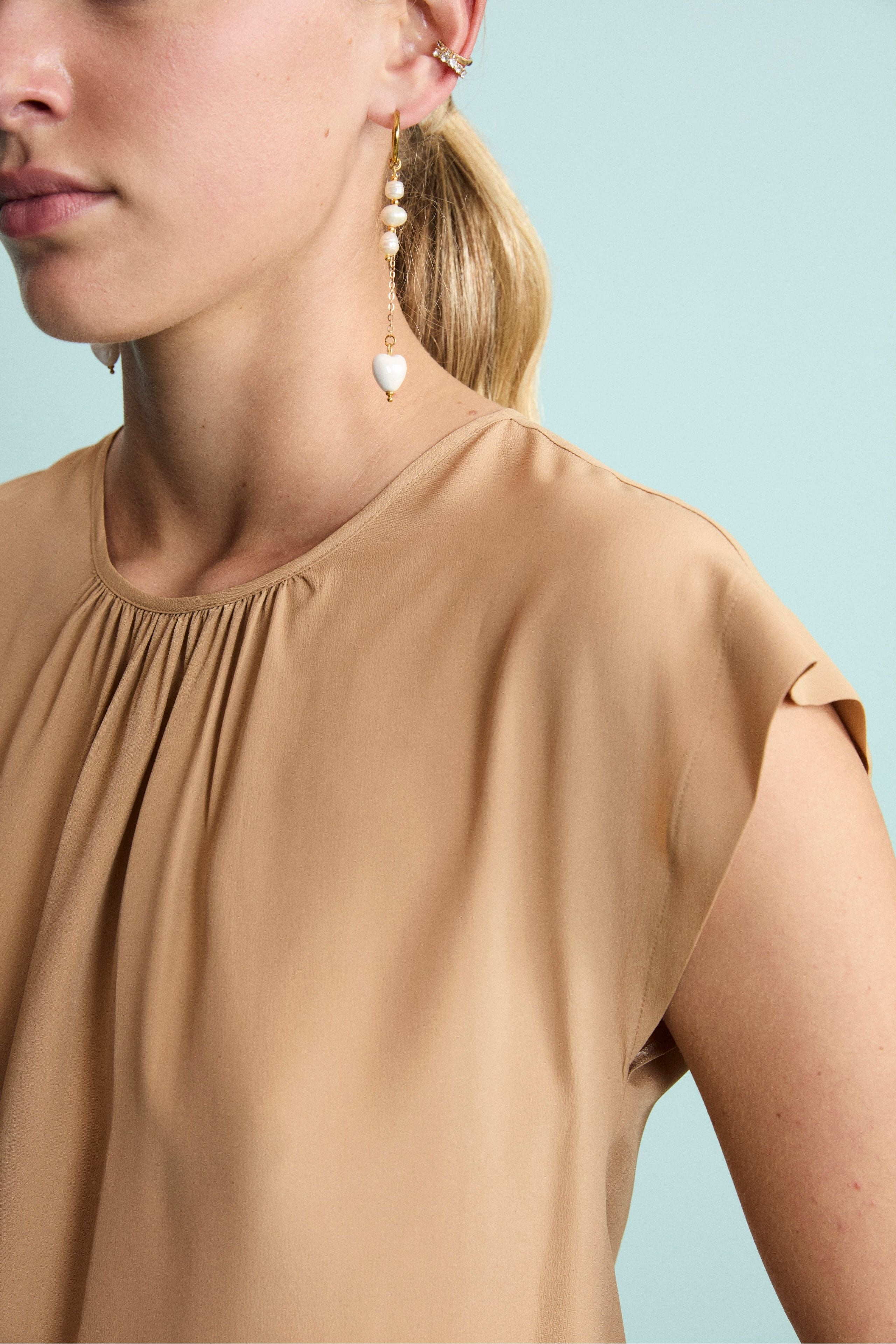 Top da Cerimonia Elegante in Misto Seta - ORO