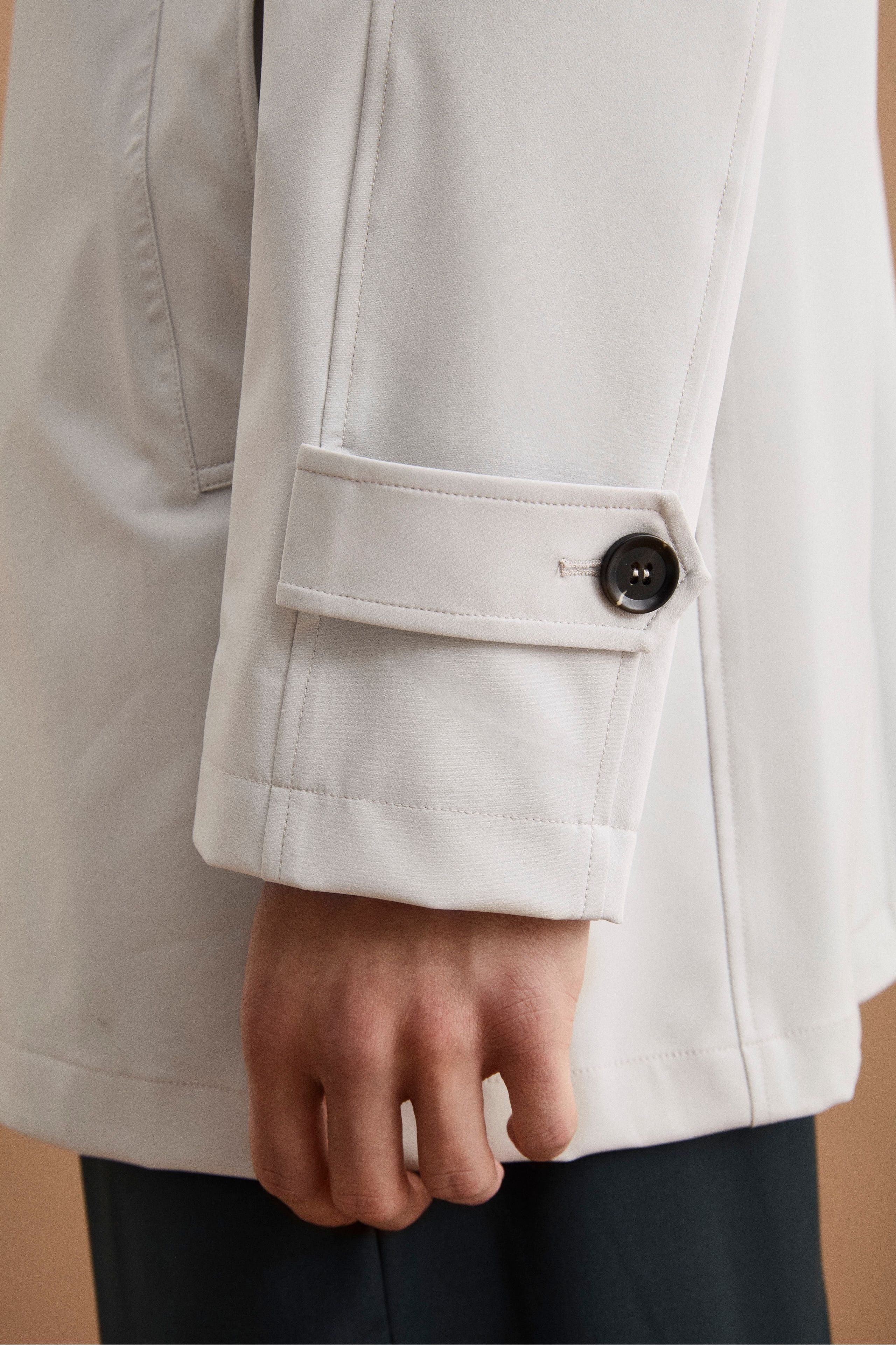 Herren Einreihiger Halbgefütterter Regenmantel - Hellgrau