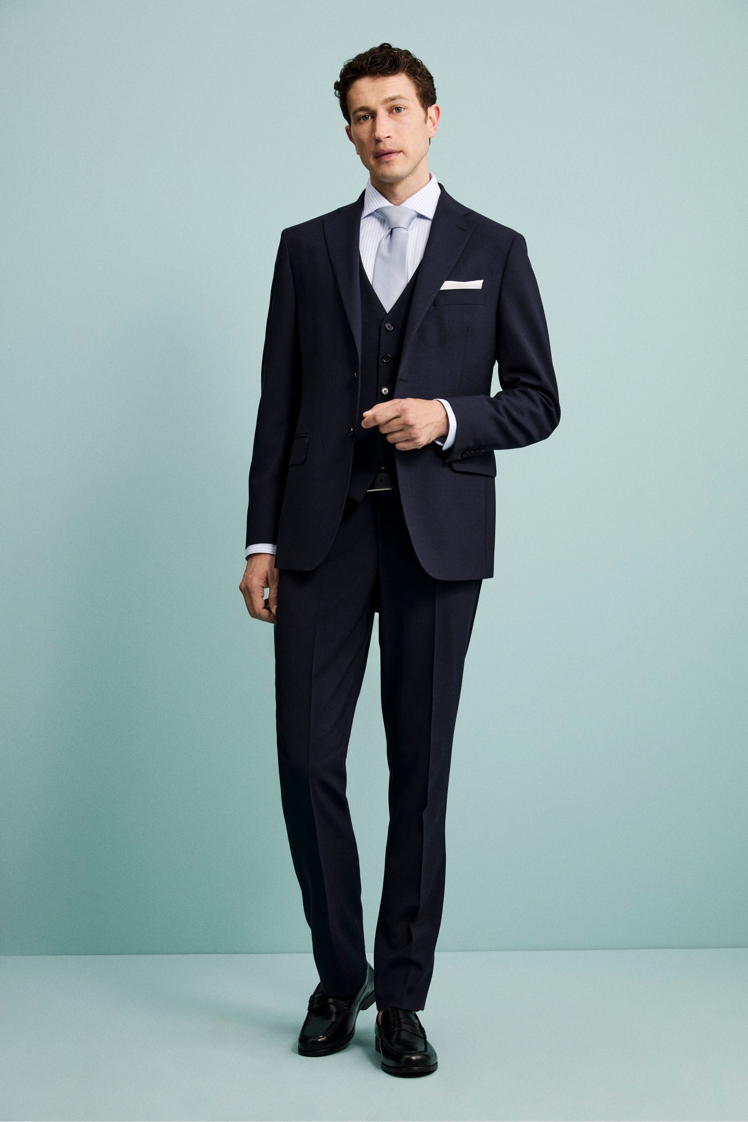 Giacca Elegante Monopetto in Lana Vergine Drop 6 - BLU