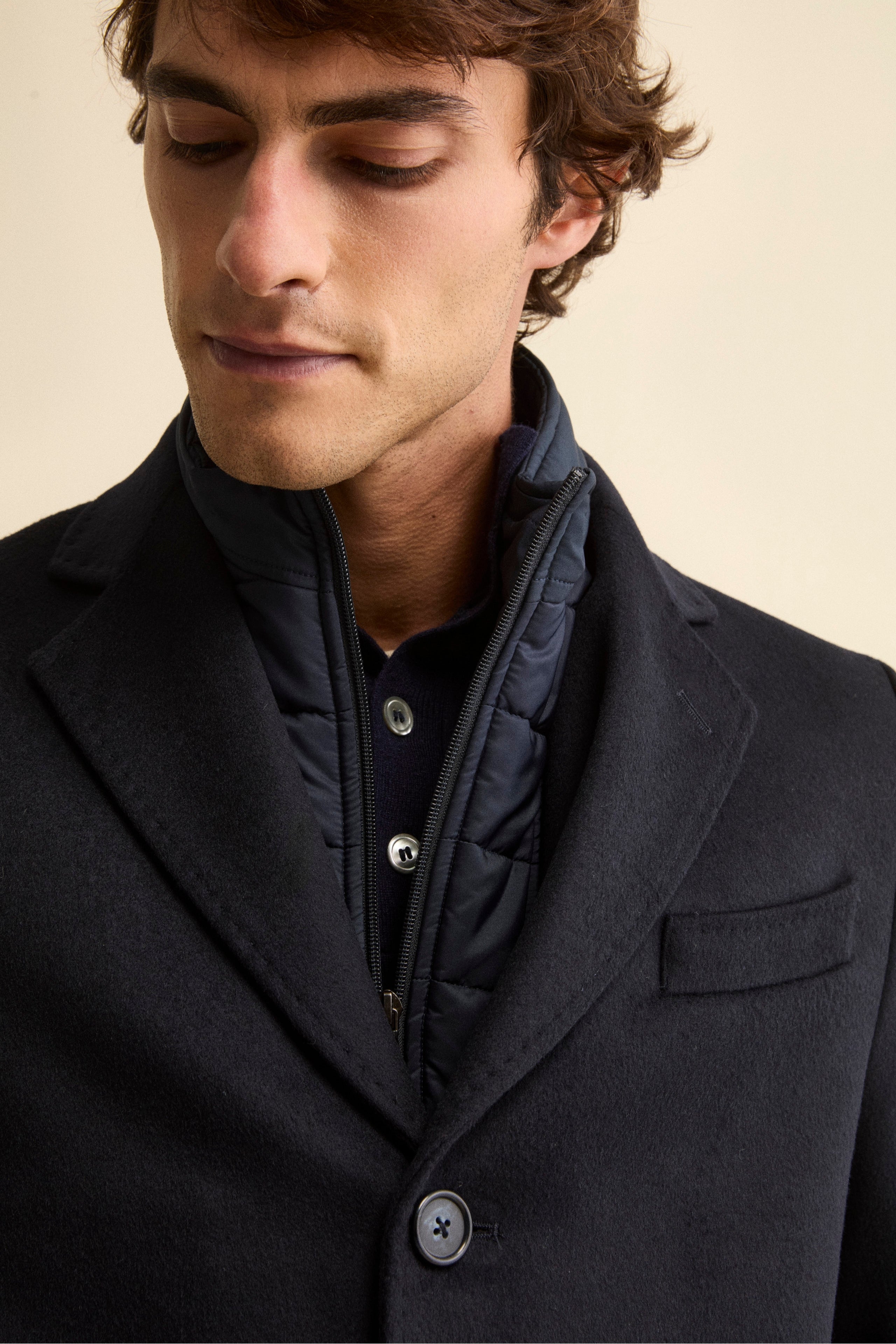 Wool and cashmere coat - BLUE