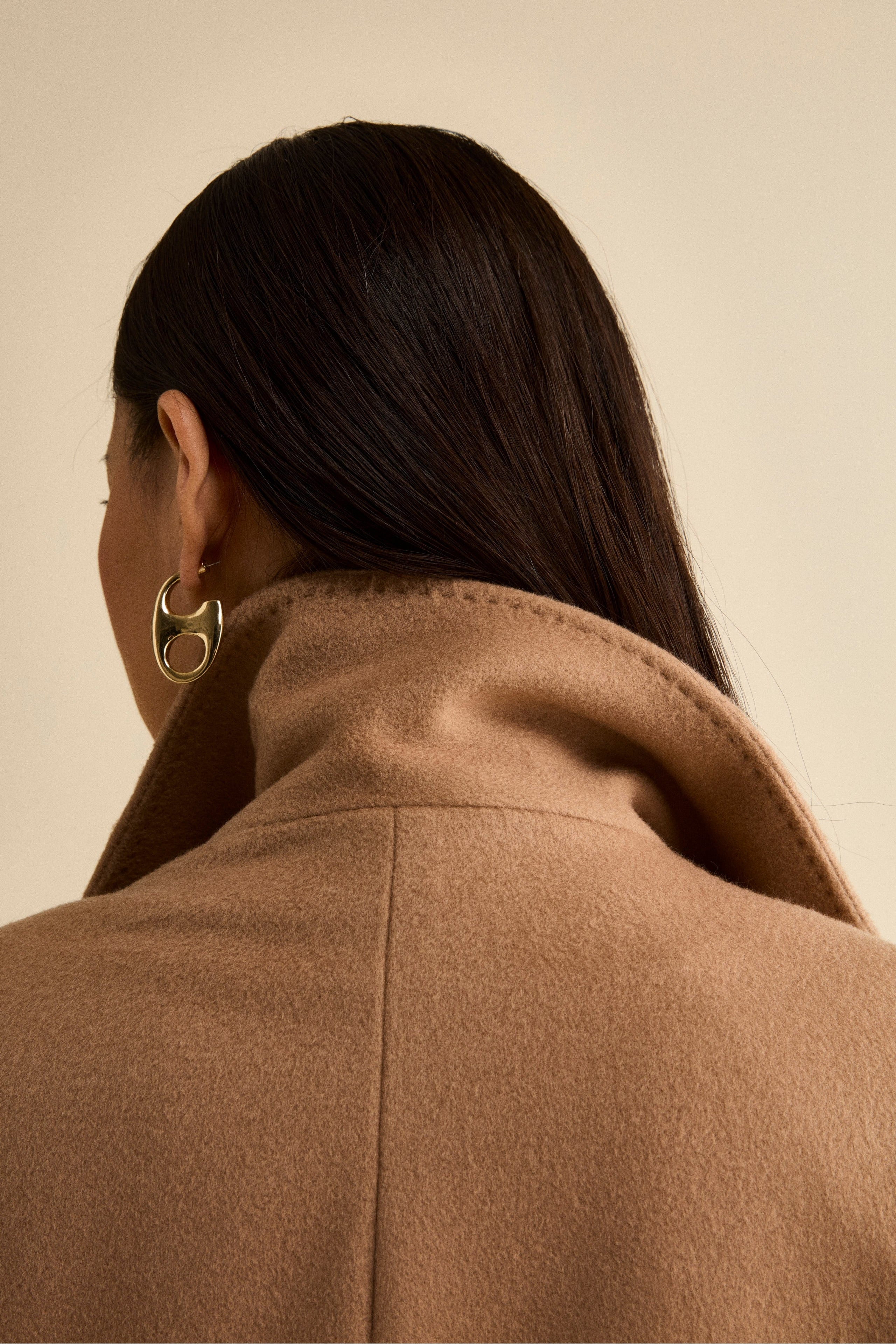 Long coat in wool and cashmere - CAMEL