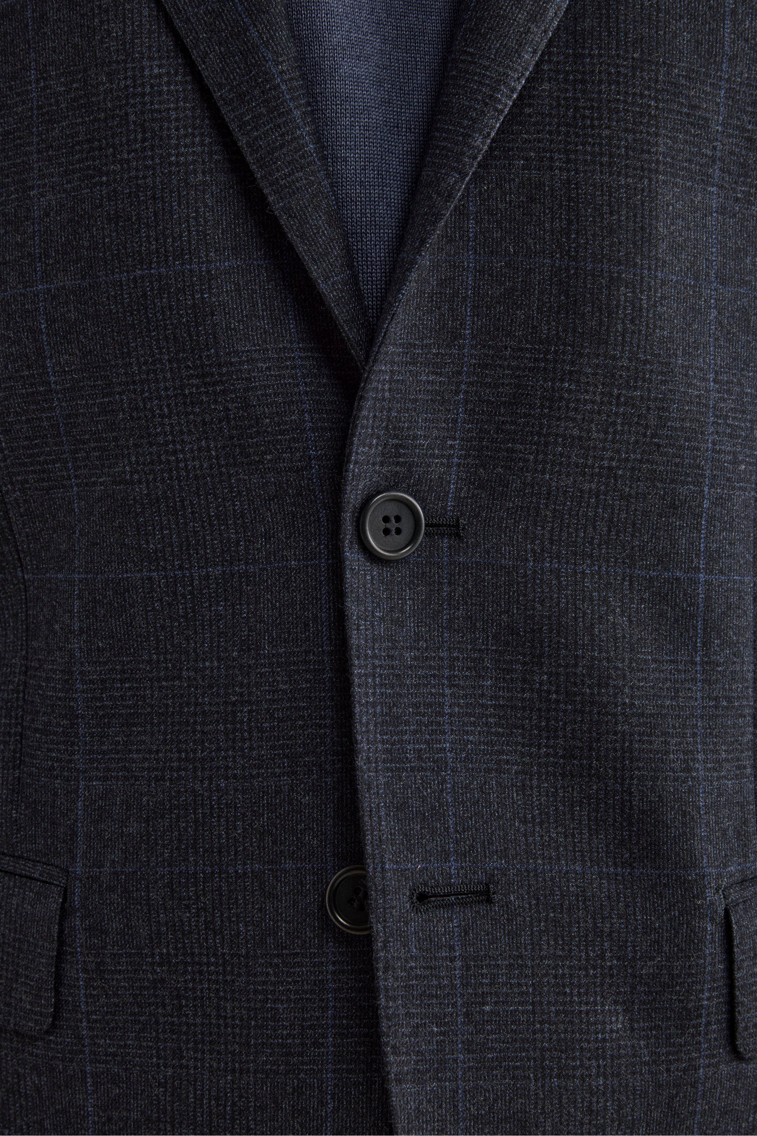 Virgin Wool Slim Fit Suit with Notch Lapel - -