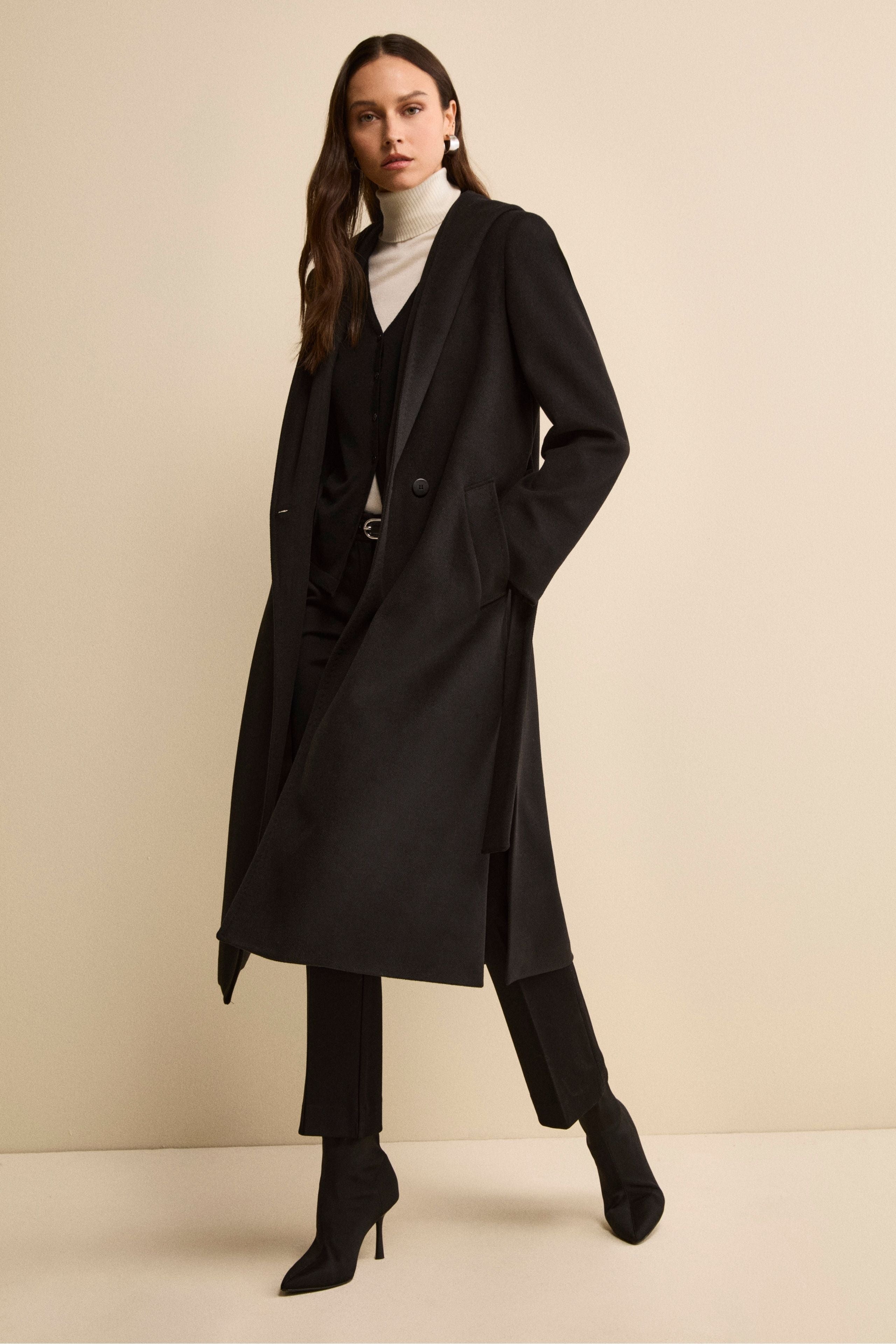 Mid Flare Hose aus Trikotina - SCHWARZ