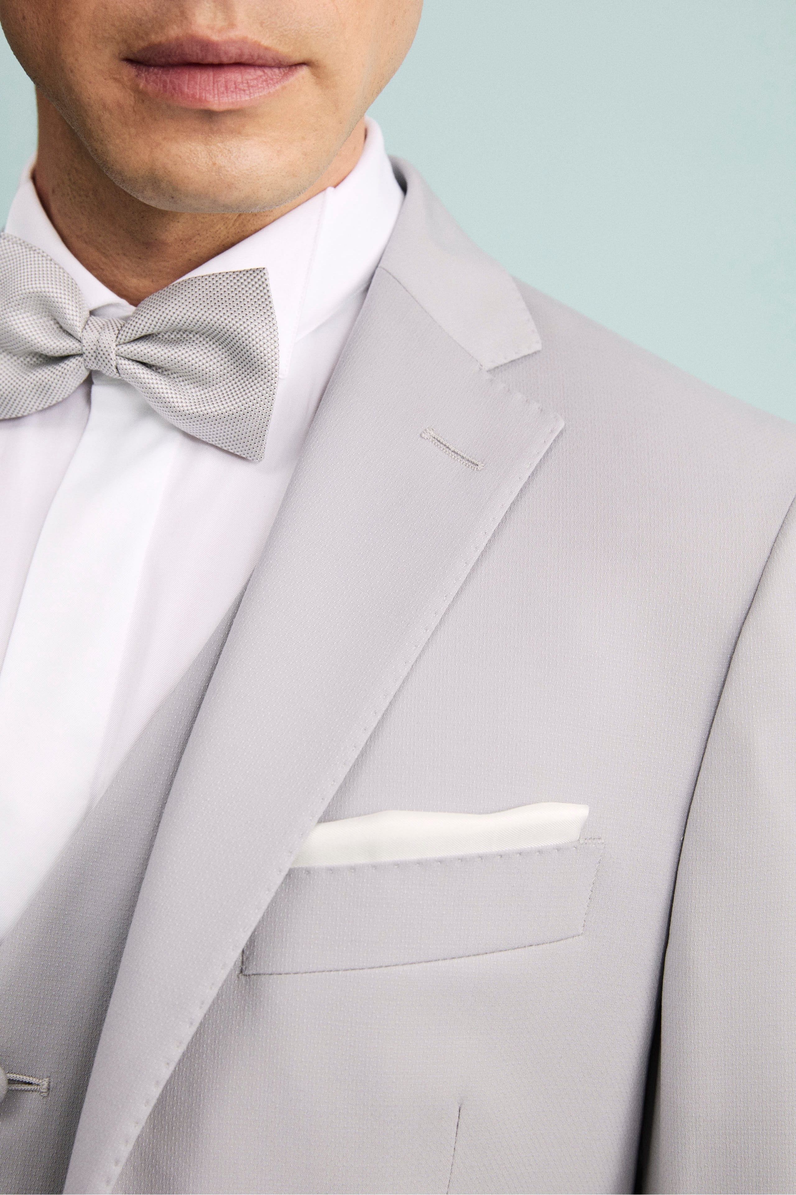 Abito Elegante Monopetto in Lana Vergine con Gilet - GRIGIO CHIARO