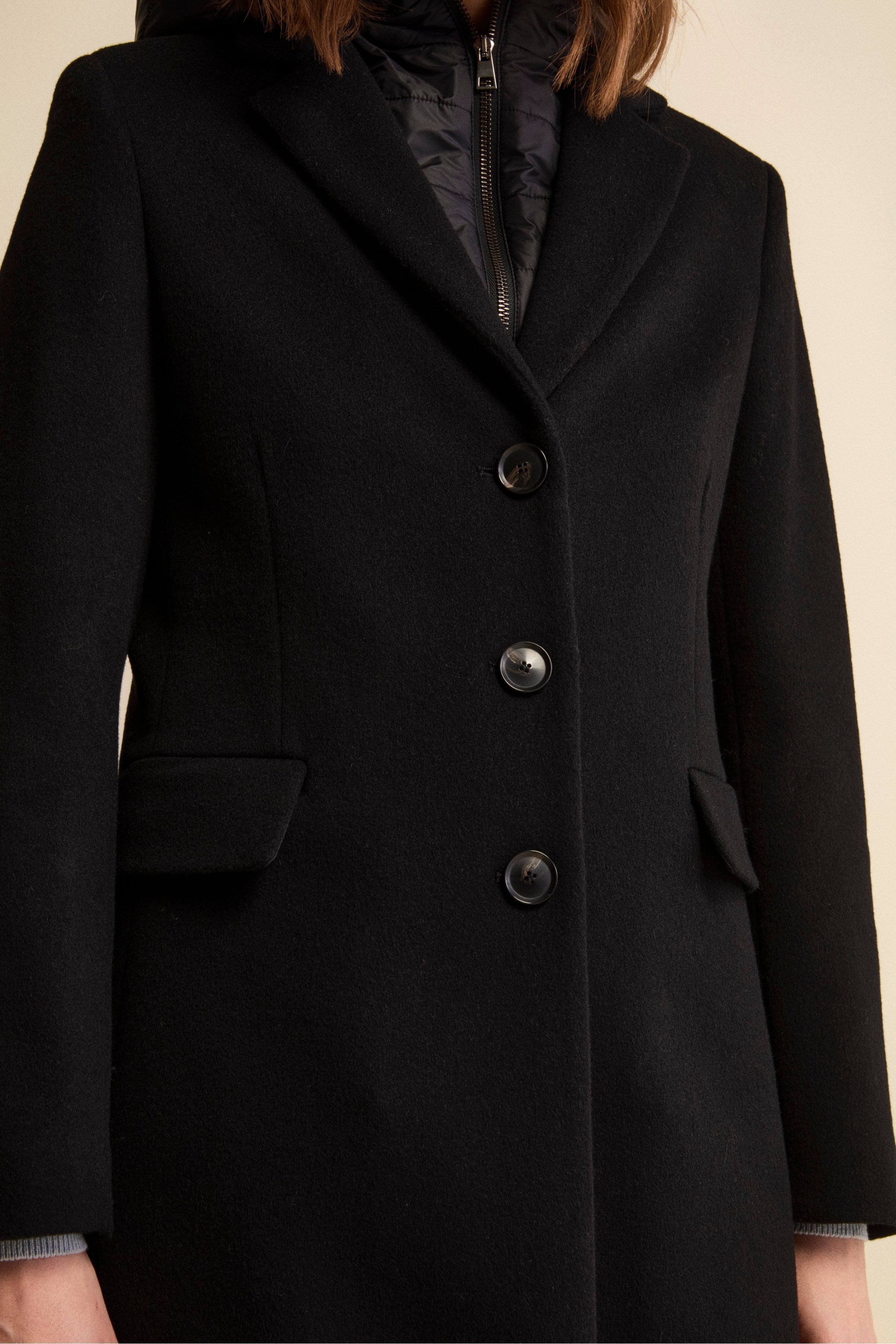 Coat in wool and cashmere - BLACK
