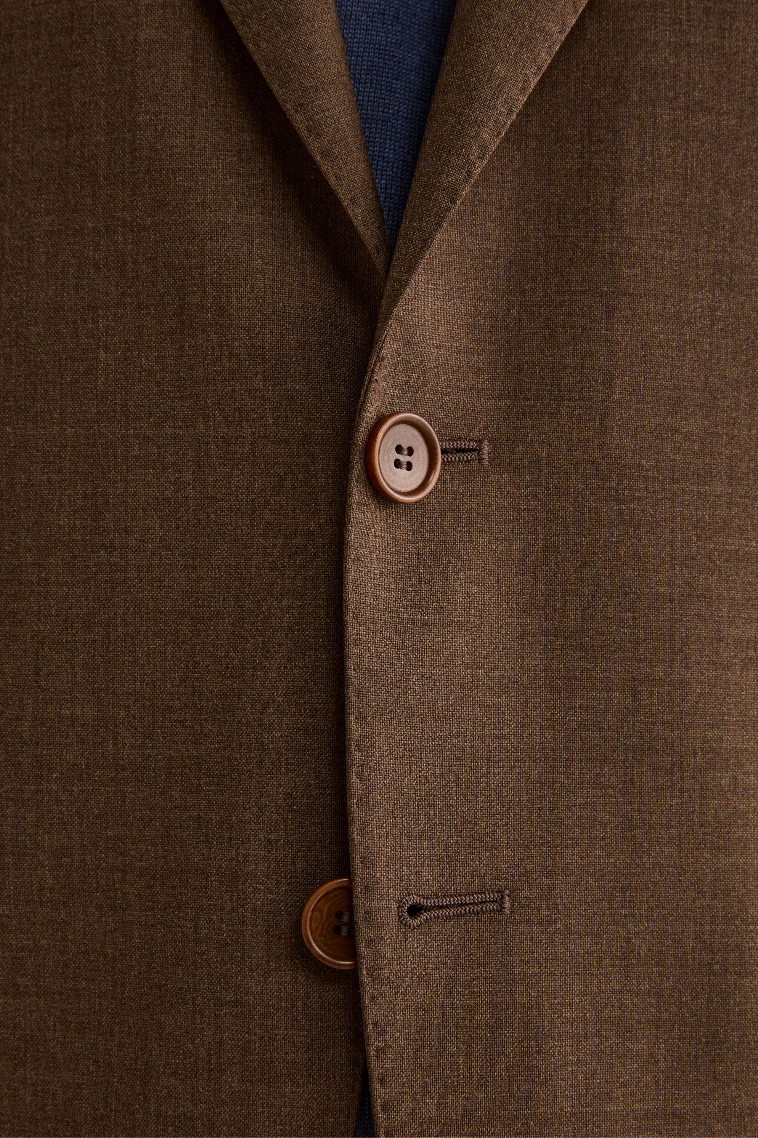Half-Lined Single-Breasted Virgin Wool Suit - Brown