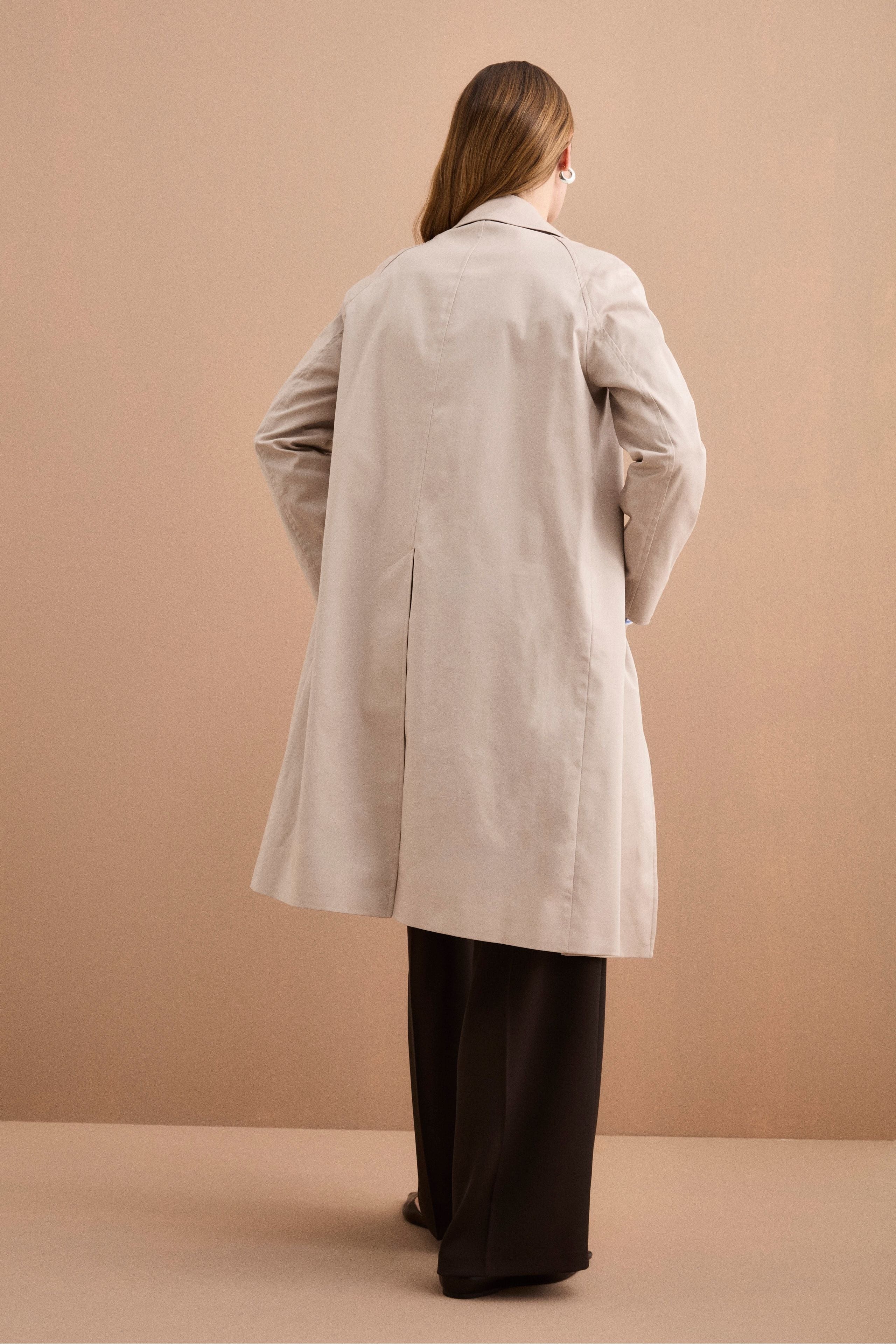 Trench Monopetto Foderato con Collo a Camicia - SABBIA