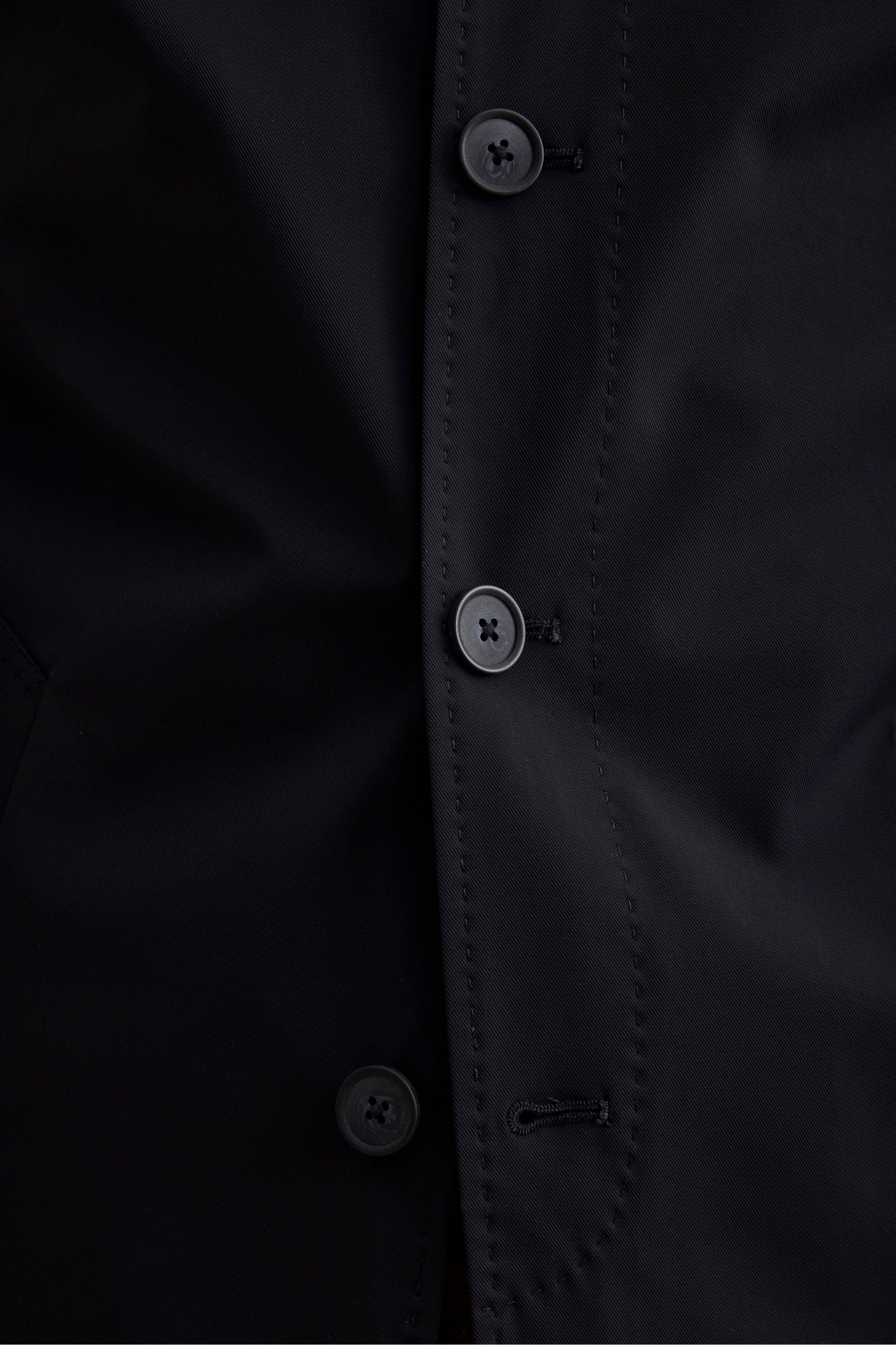 Herren Kurzer Wasserdichter Gefütterter Trenchcoat - BLAU