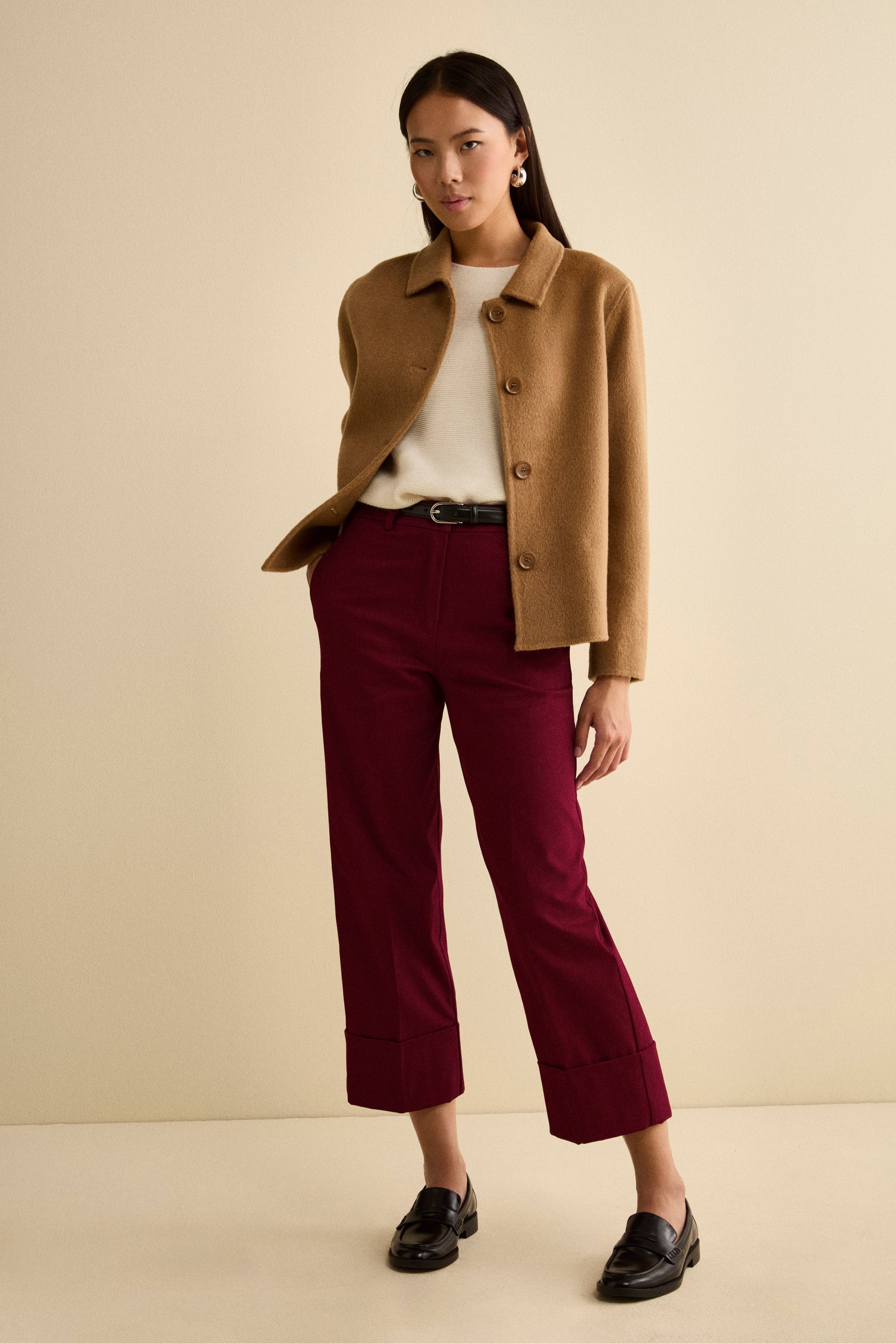 Short Wool Coat - CAMEL