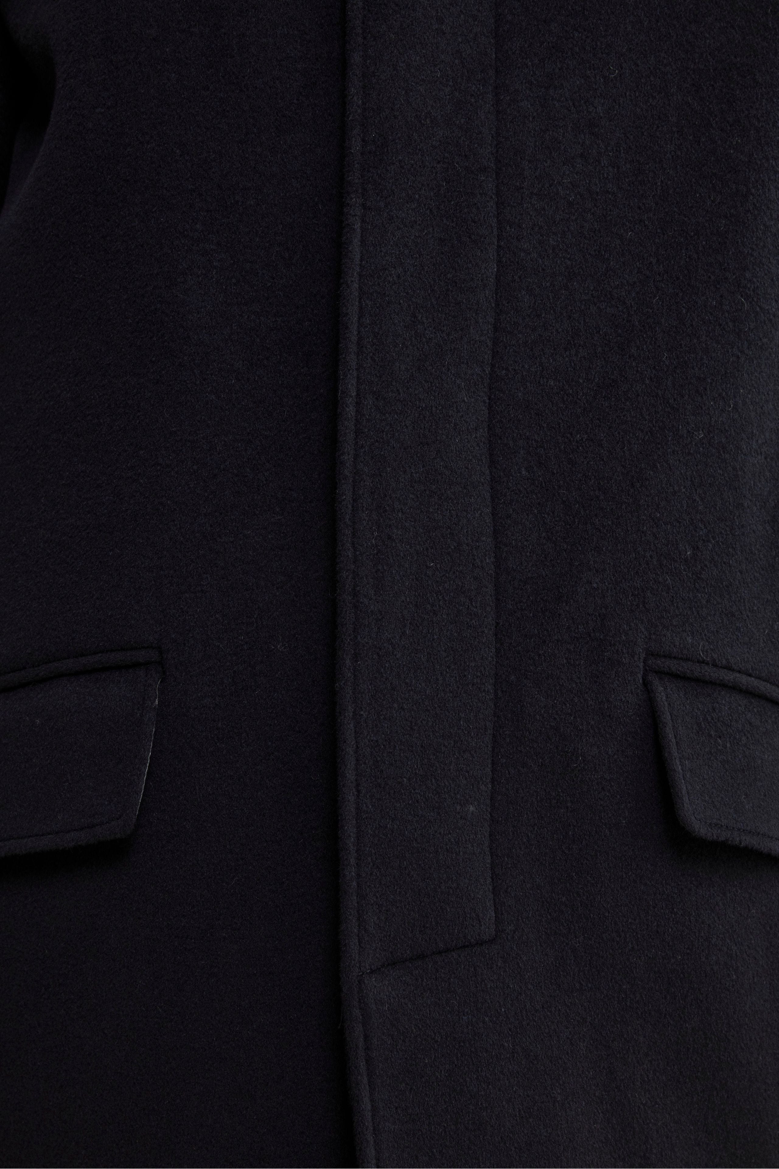 Long Lined Coat in Wool and Cashmere - BLUE