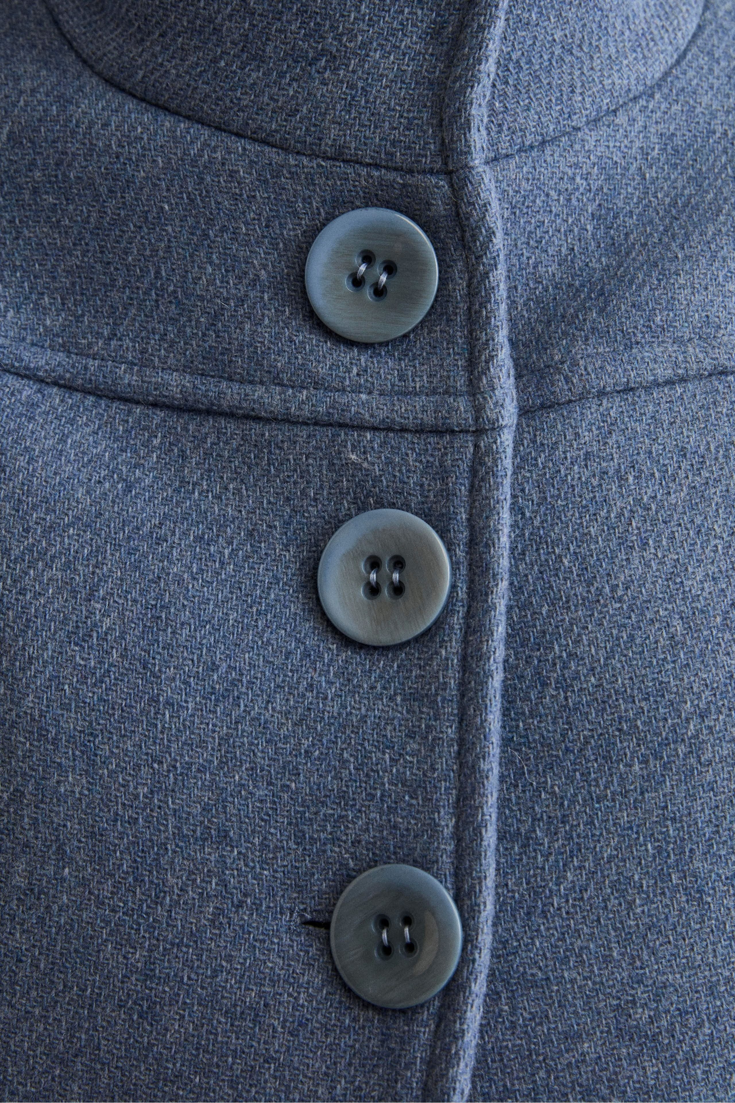 Short Wool Blend Coat with Bell Sleeves - Dust grey