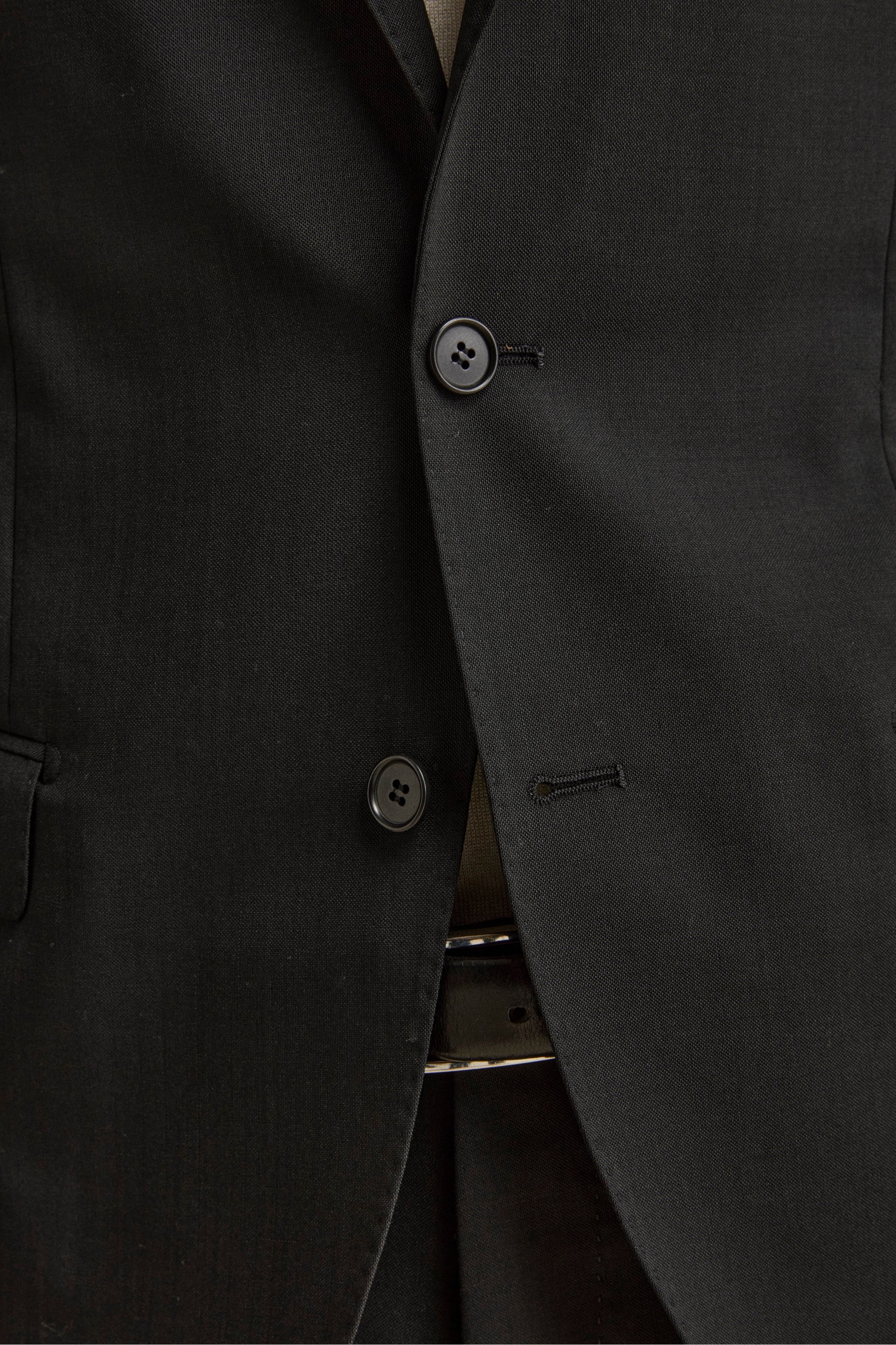 Elegant Single-Breasted Jacket with Notch Lapels Drop 4 - BLACK