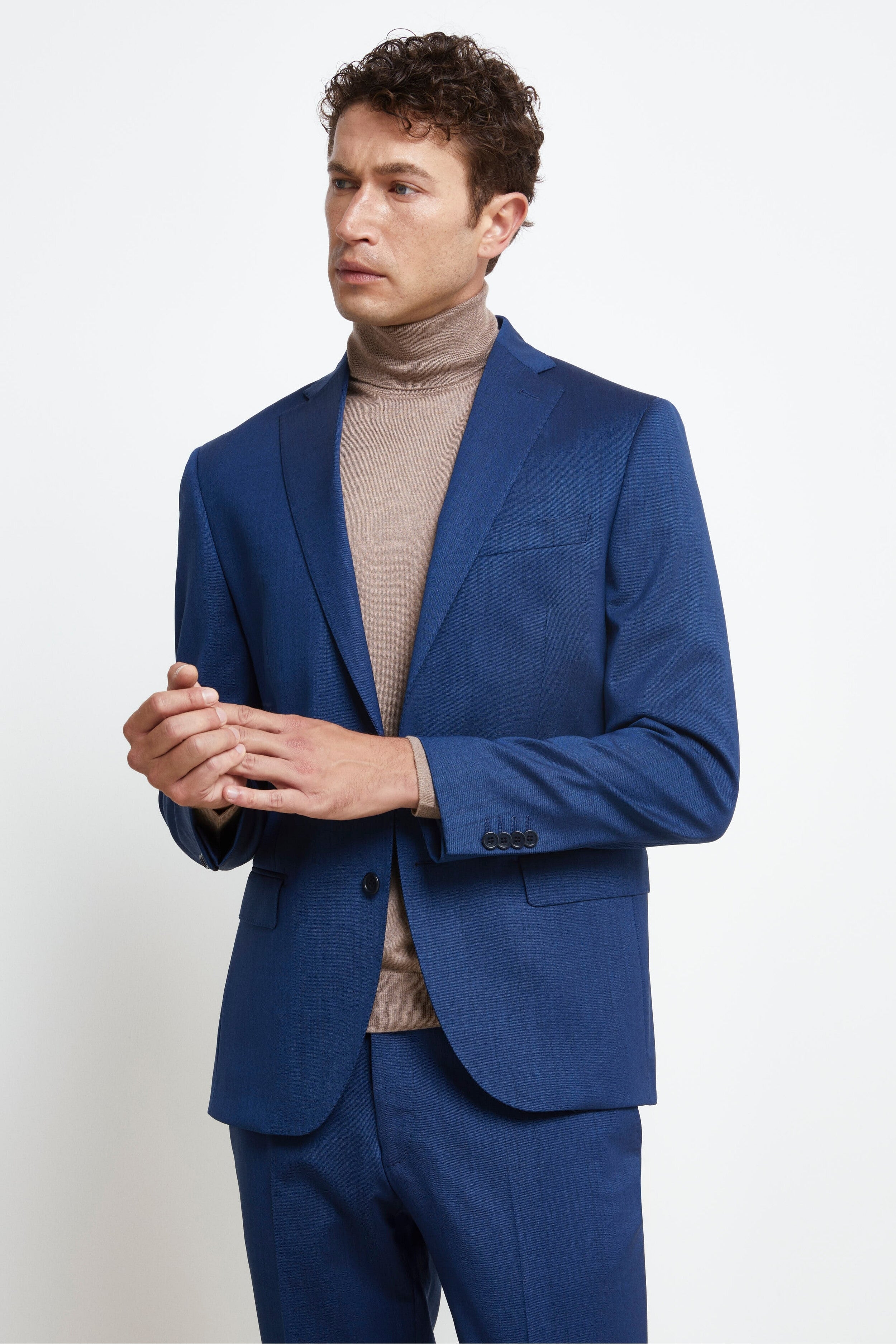 Abito Colorato Monopetto Slim Fit - BLU