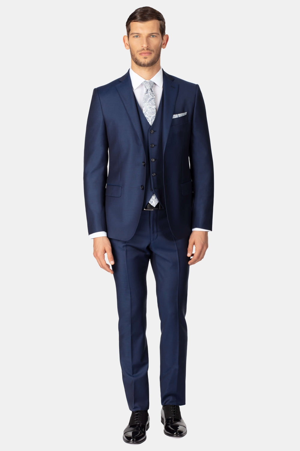 Abito classico blu in lana - BLU