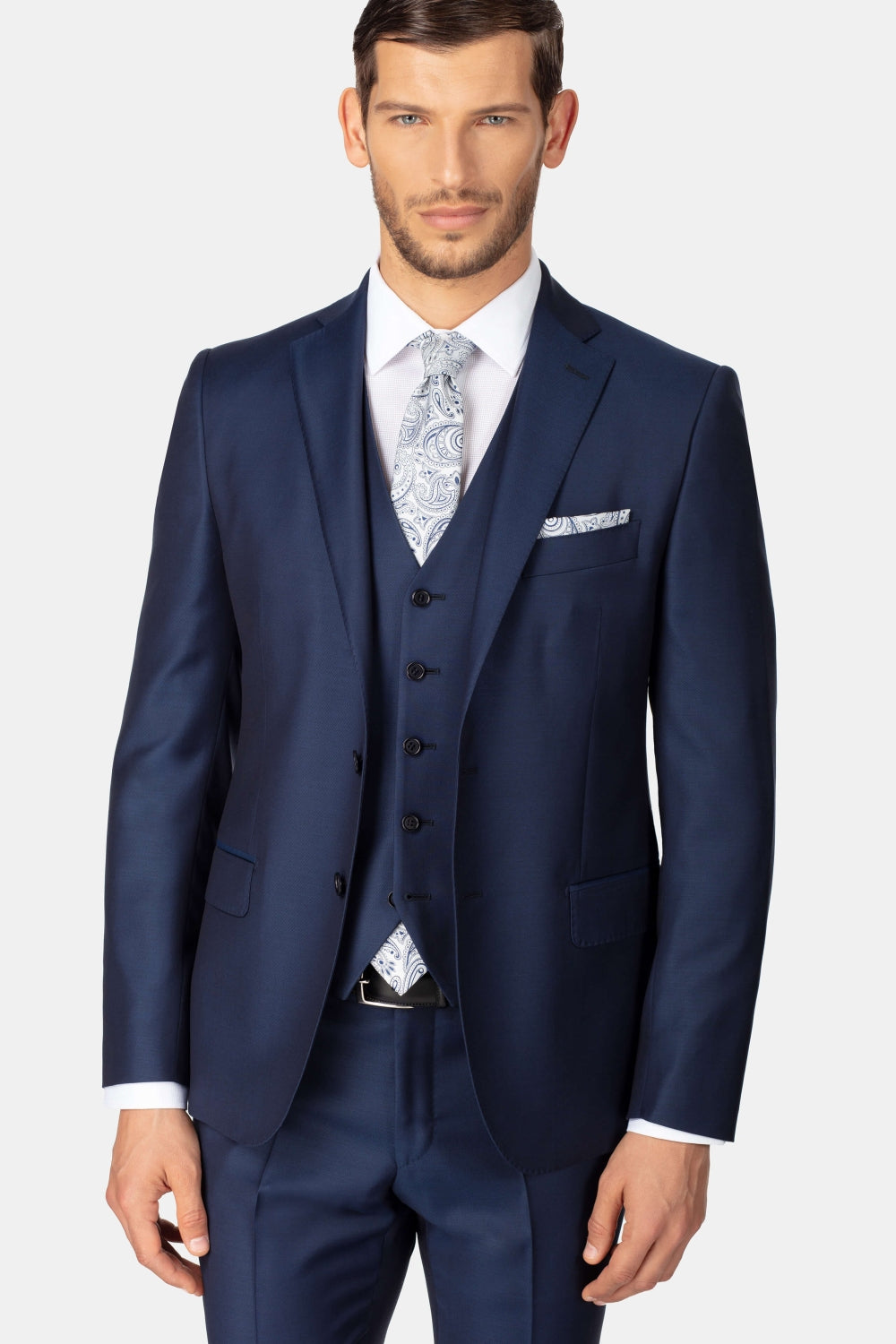 Abito classico blu in lana - BLU