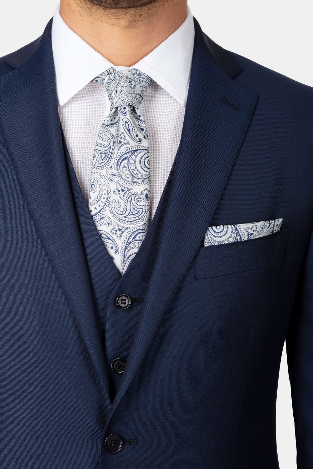 Abito classico blu in lana - BLU