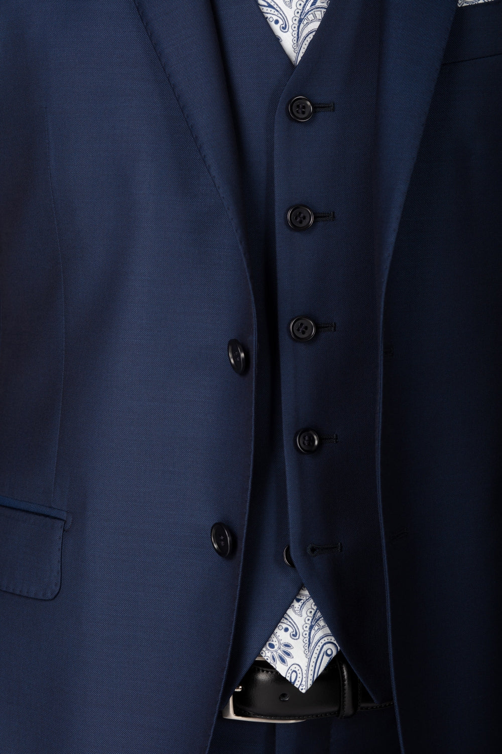 Abito classico blu in lana - BLU