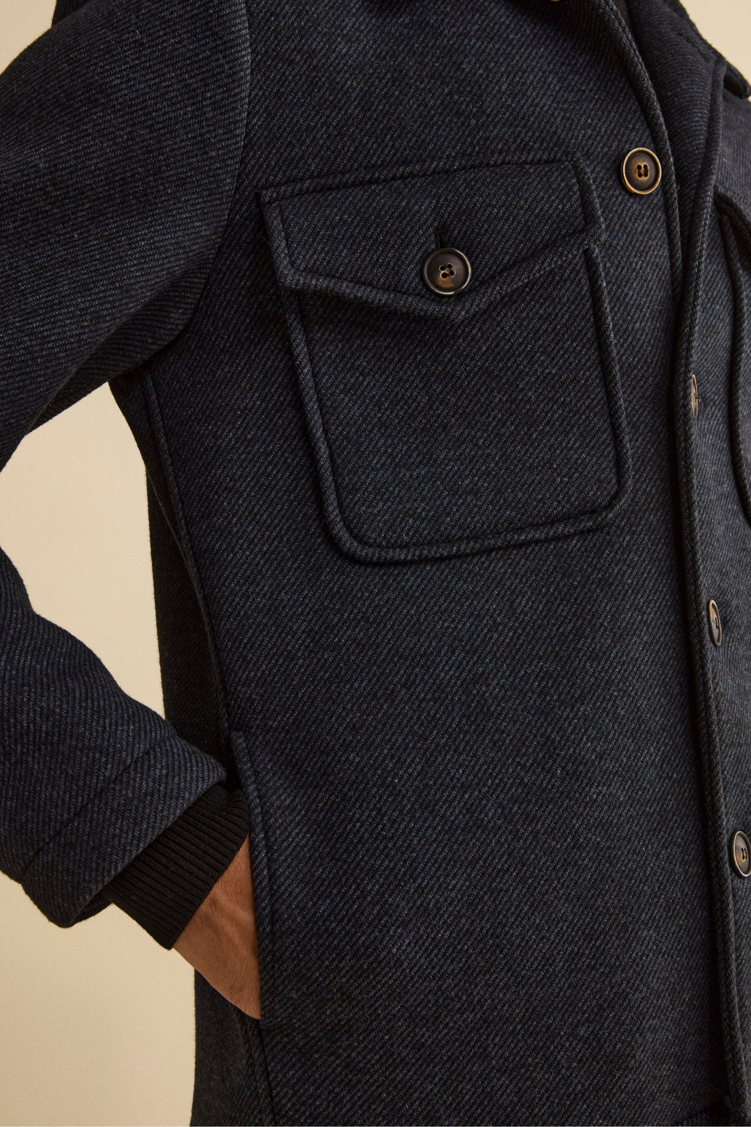 Worker Jacket in Prince of Wales Check - BLUE/BLACK PATTERN