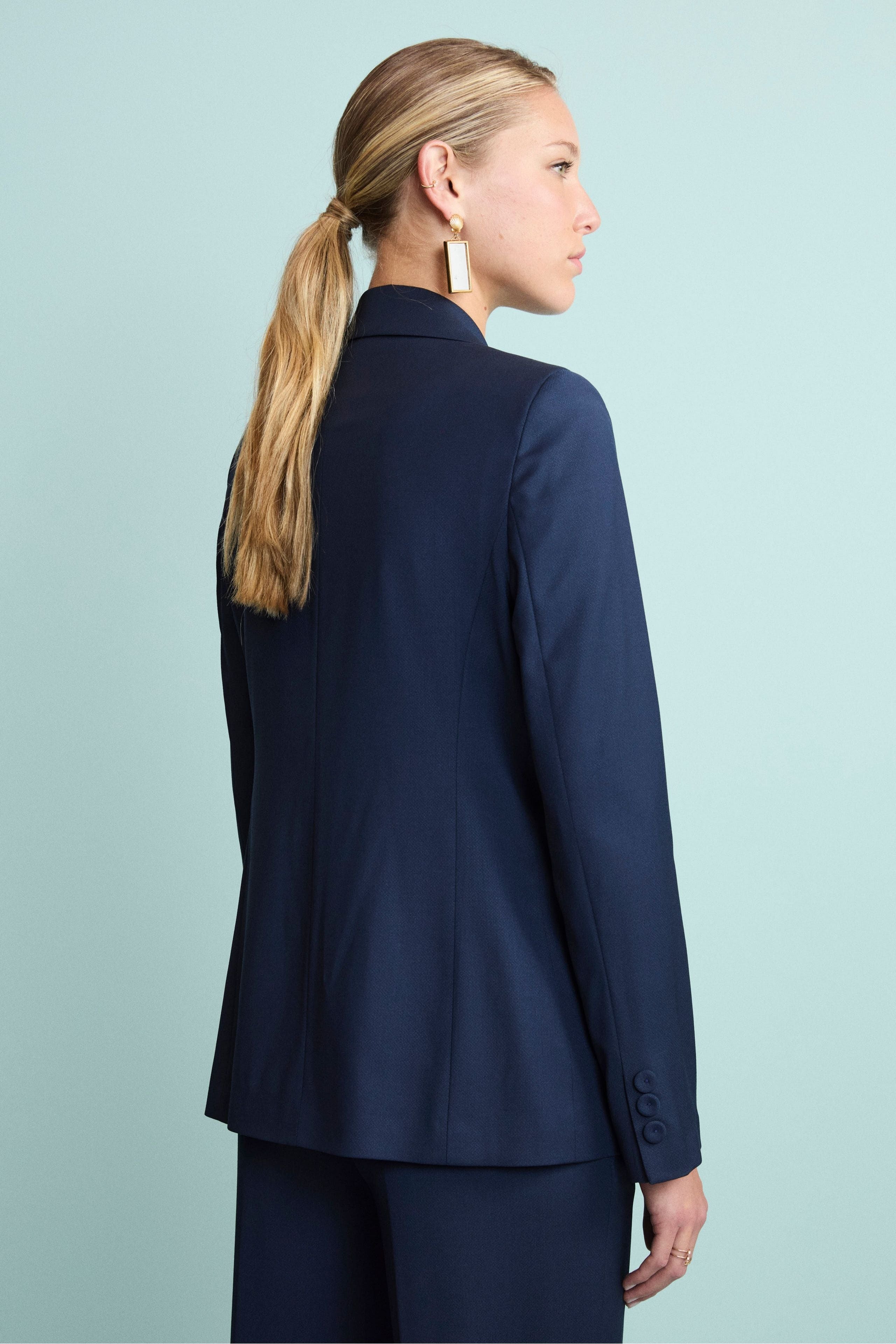 Giacca Elegante Foderata in Lana Vergine - BLU