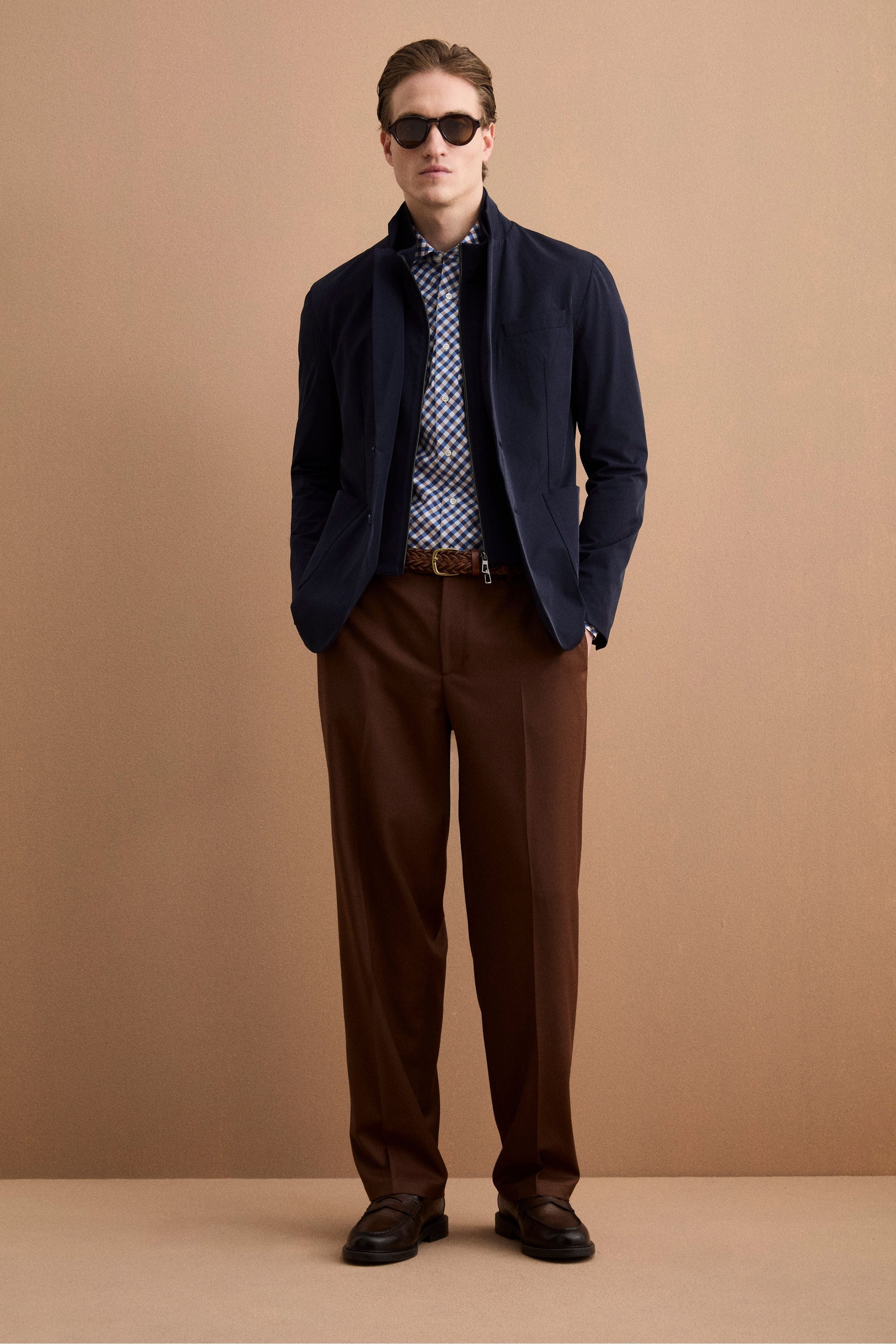 Gefütterte Technische Jacke mit Innenseinsatz - BLAU