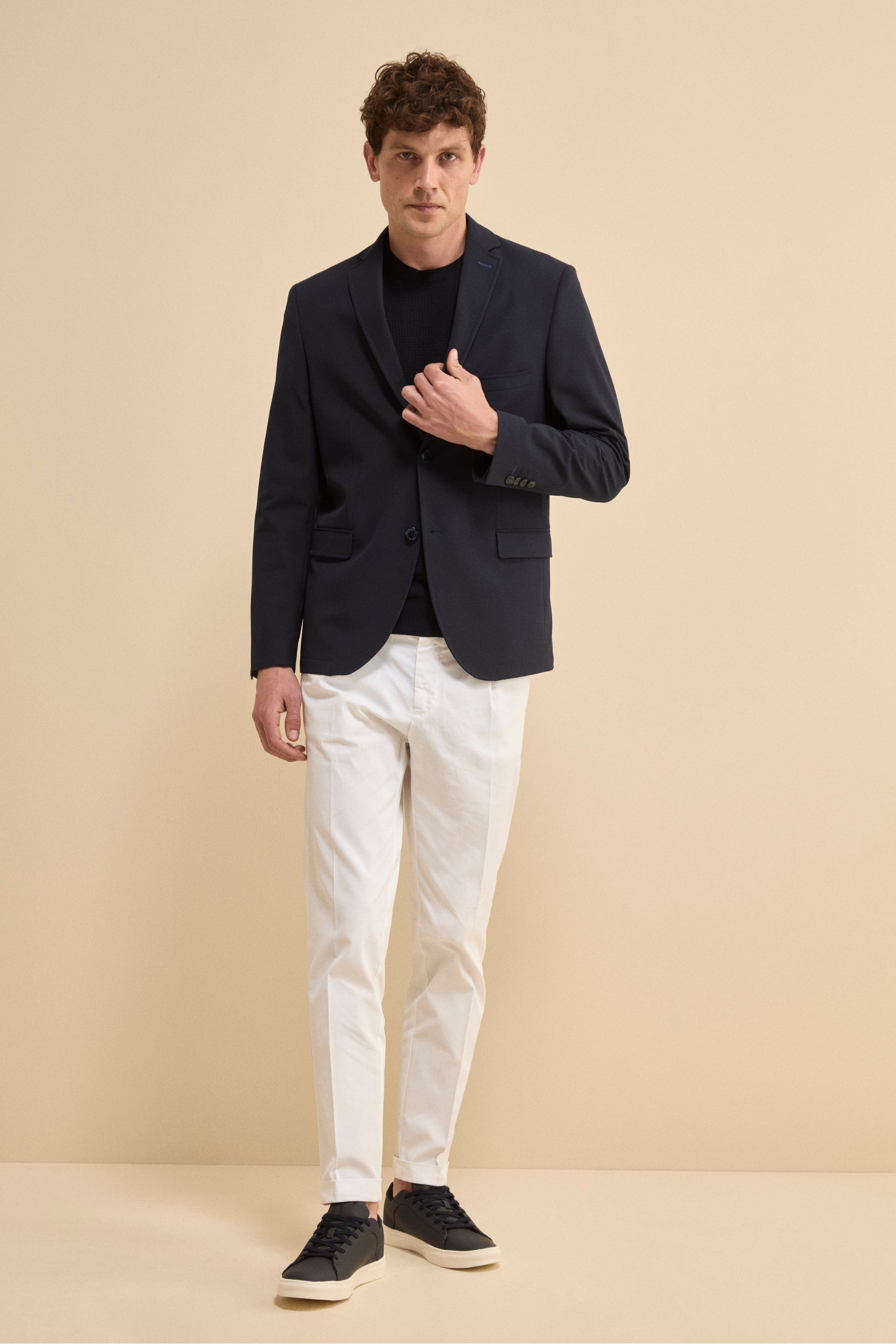 Giacca Travel Monopetto Elasticizzata - BLU