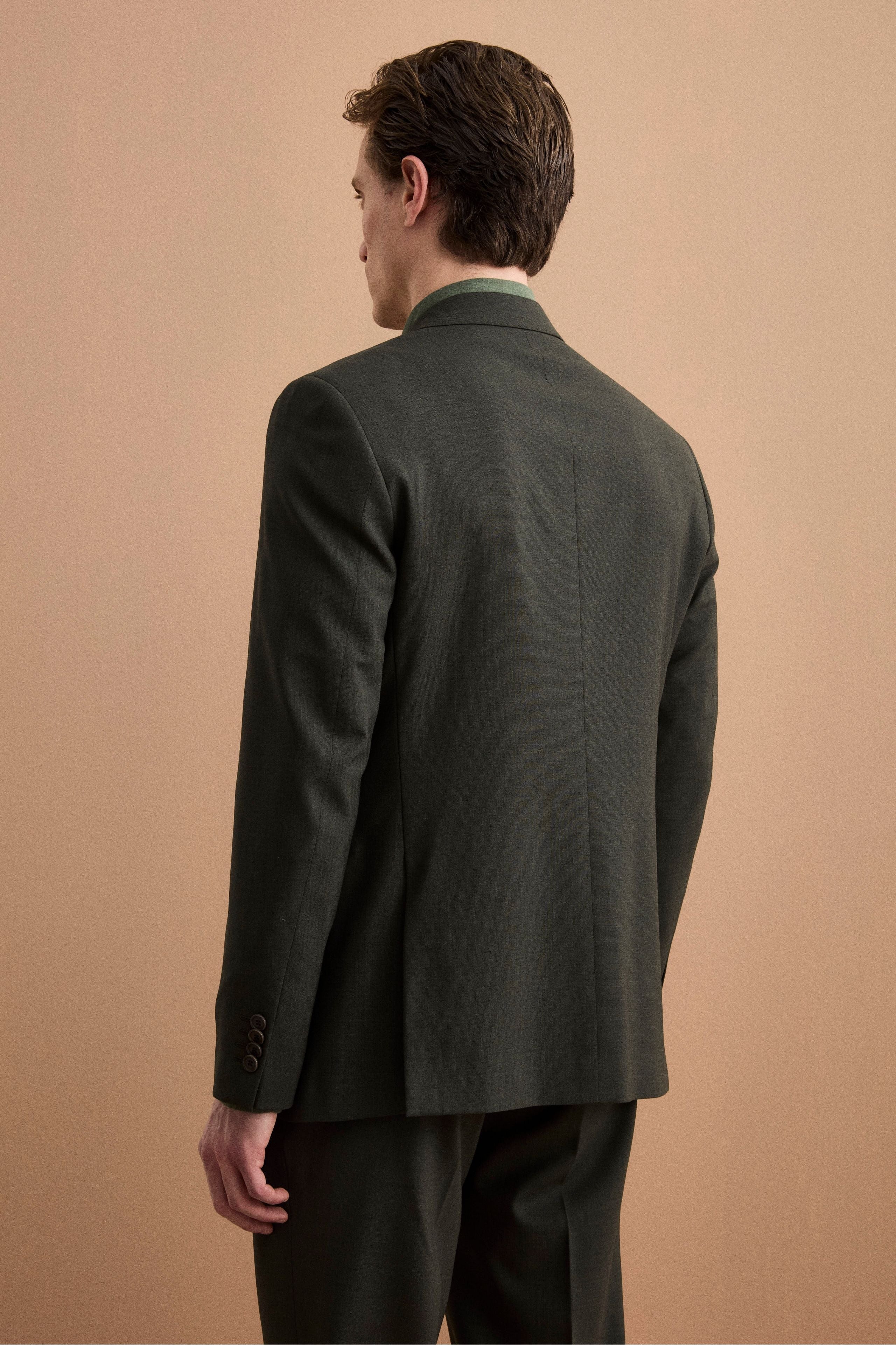 Herren Einreihiger Vollgefütterter Anzug aus Schurwolle - GRÜN