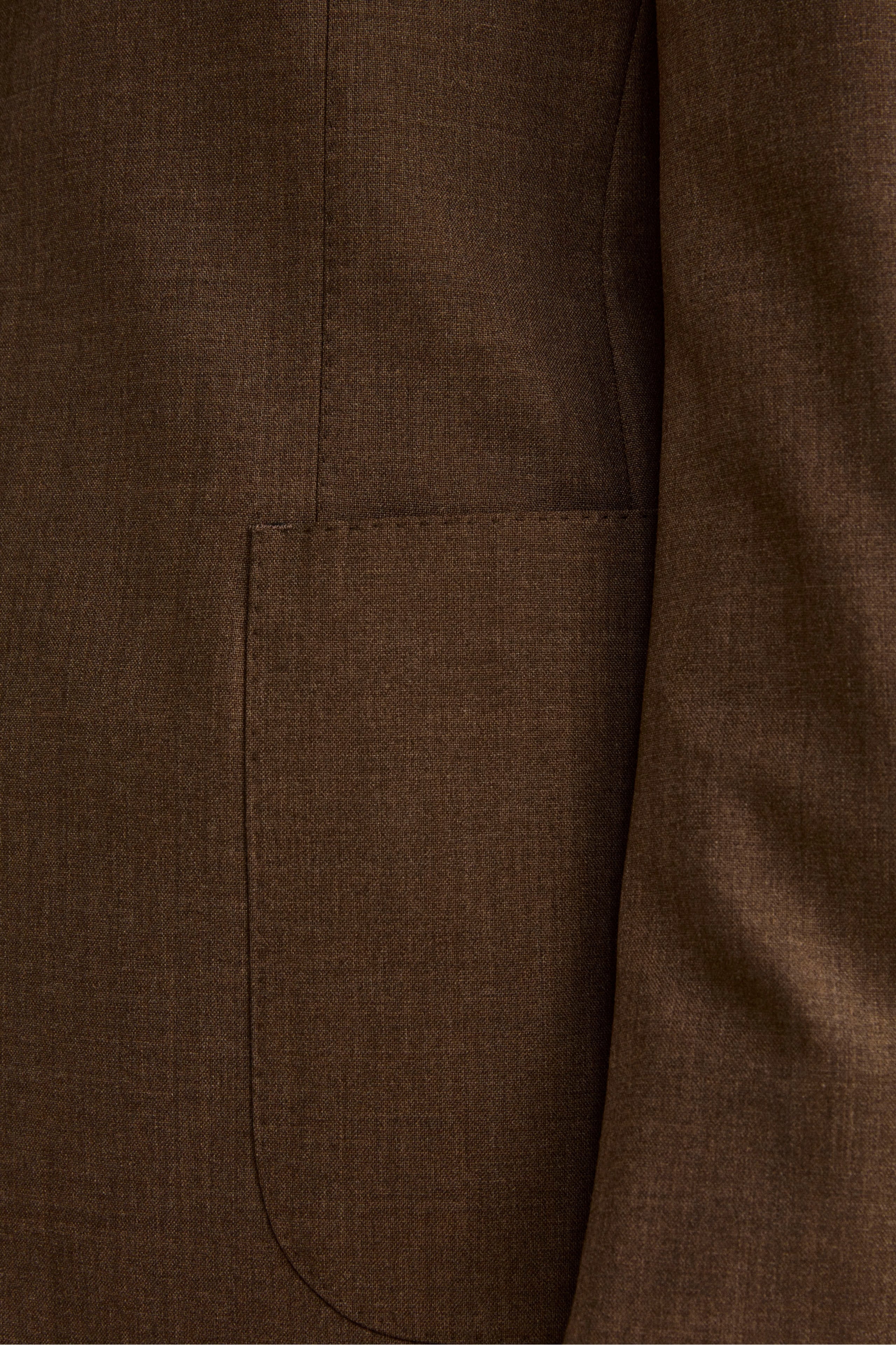 Half-Lined Single-Breasted Virgin Wool Suit - Brown