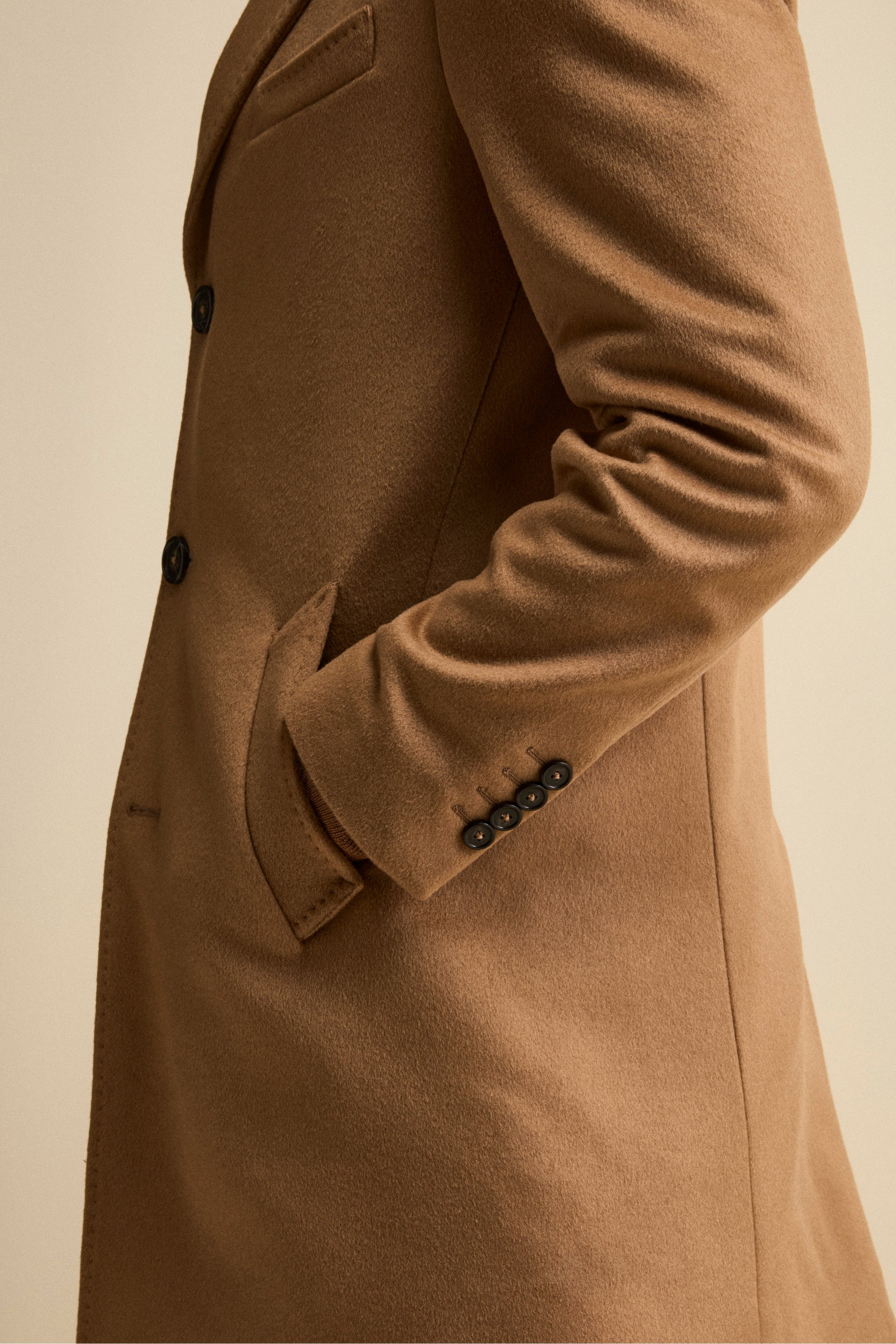 Wool and cashmere coat - CAMEL
