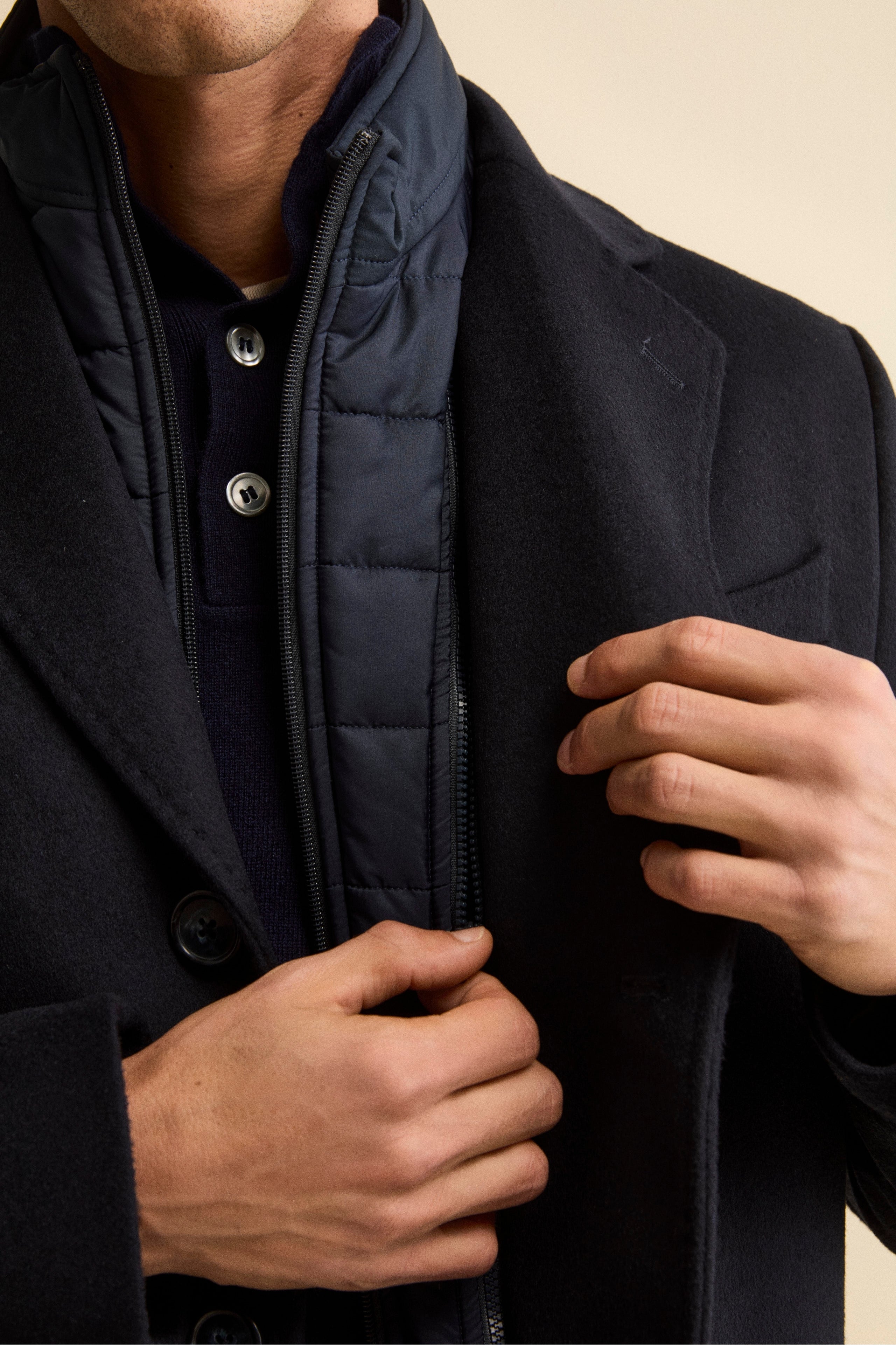 Wool and cashmere coat - BLUE