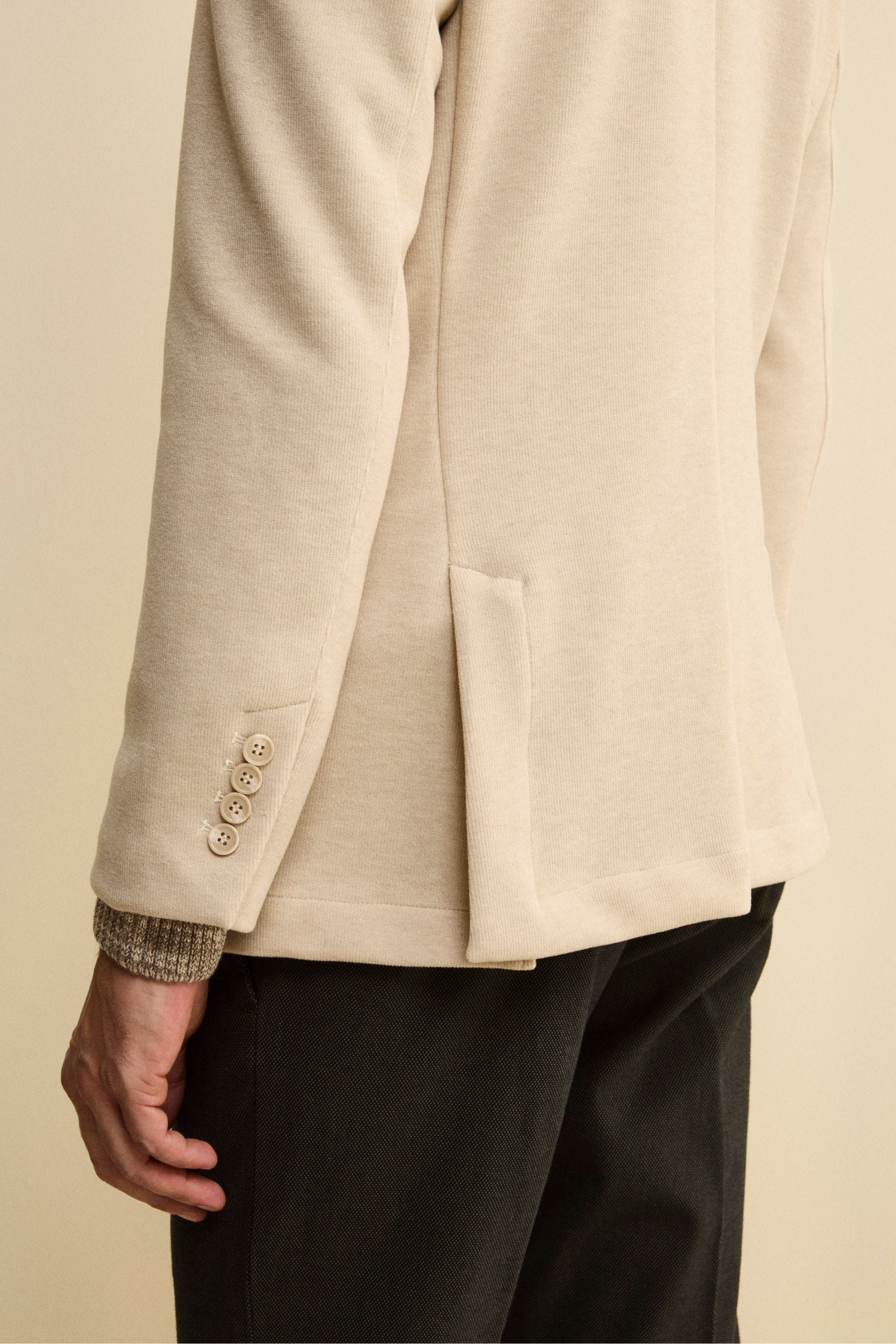 Ungefüttertes Einreiher Jersey Sakko - Natürlich