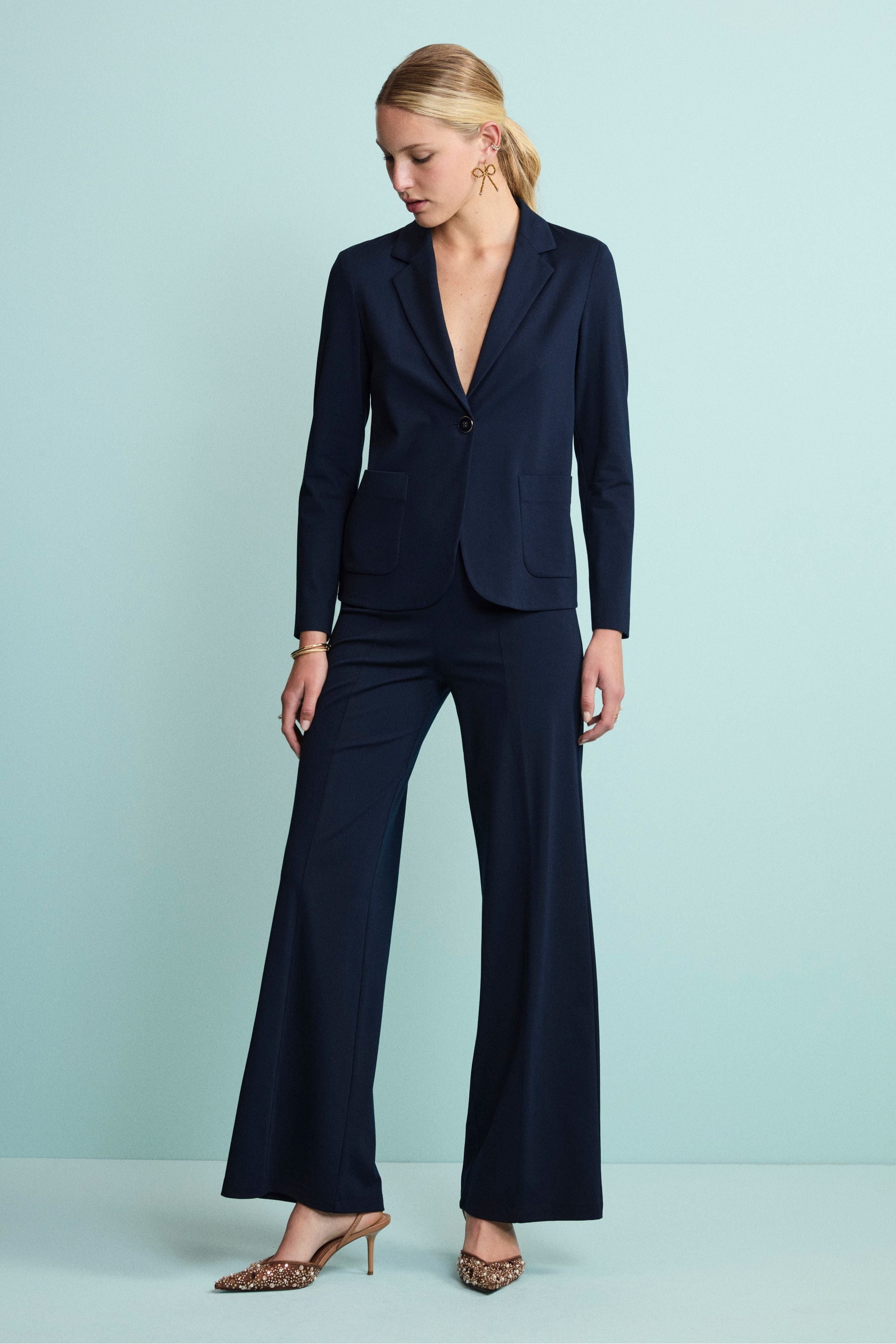 Blazer Elegante in Jersey - BLU