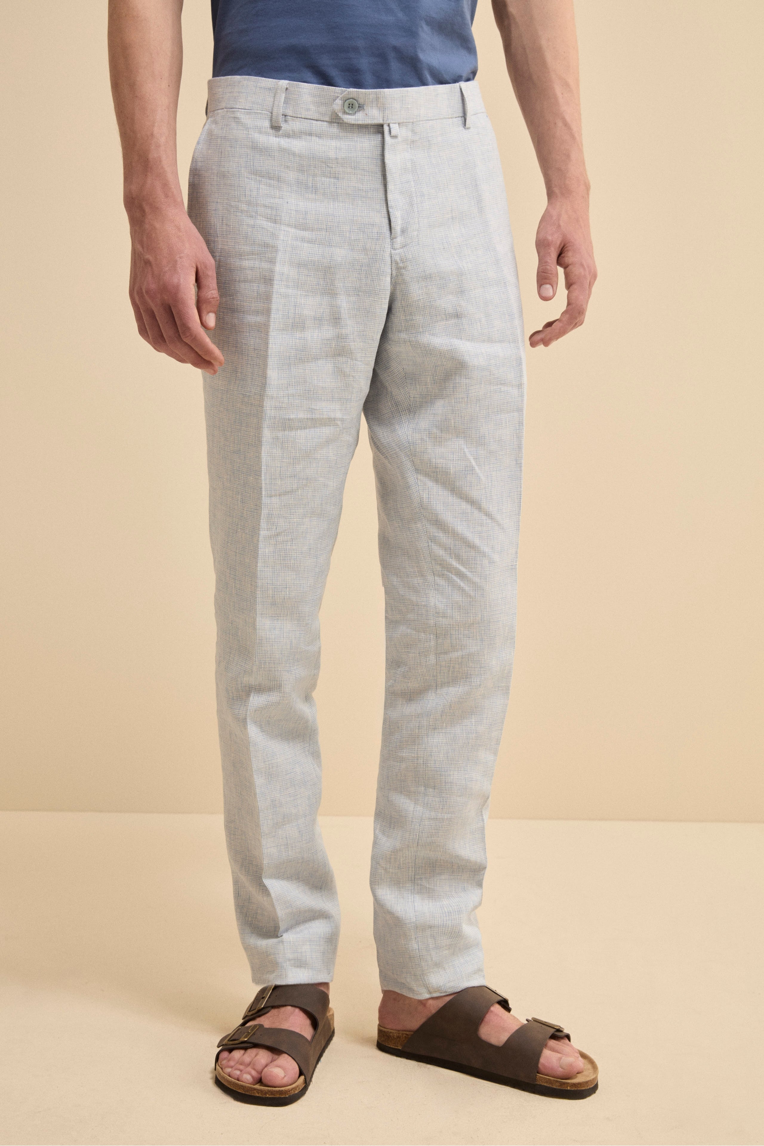 Abito Monopetto Slim Fit in Lino - FANT. AZZURRO