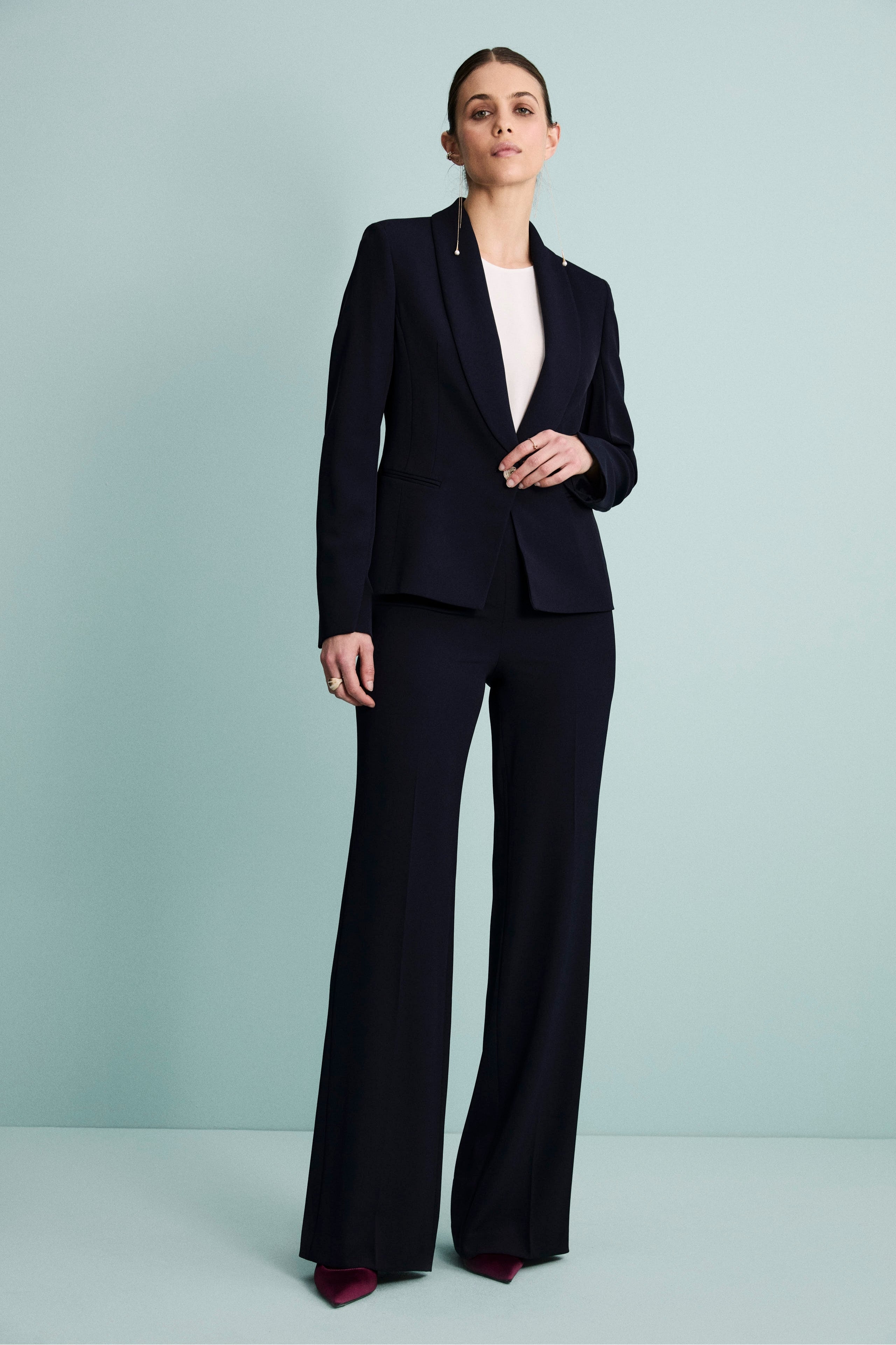 Giacca Twill Cerimonia con Collo Sciallato - BLU