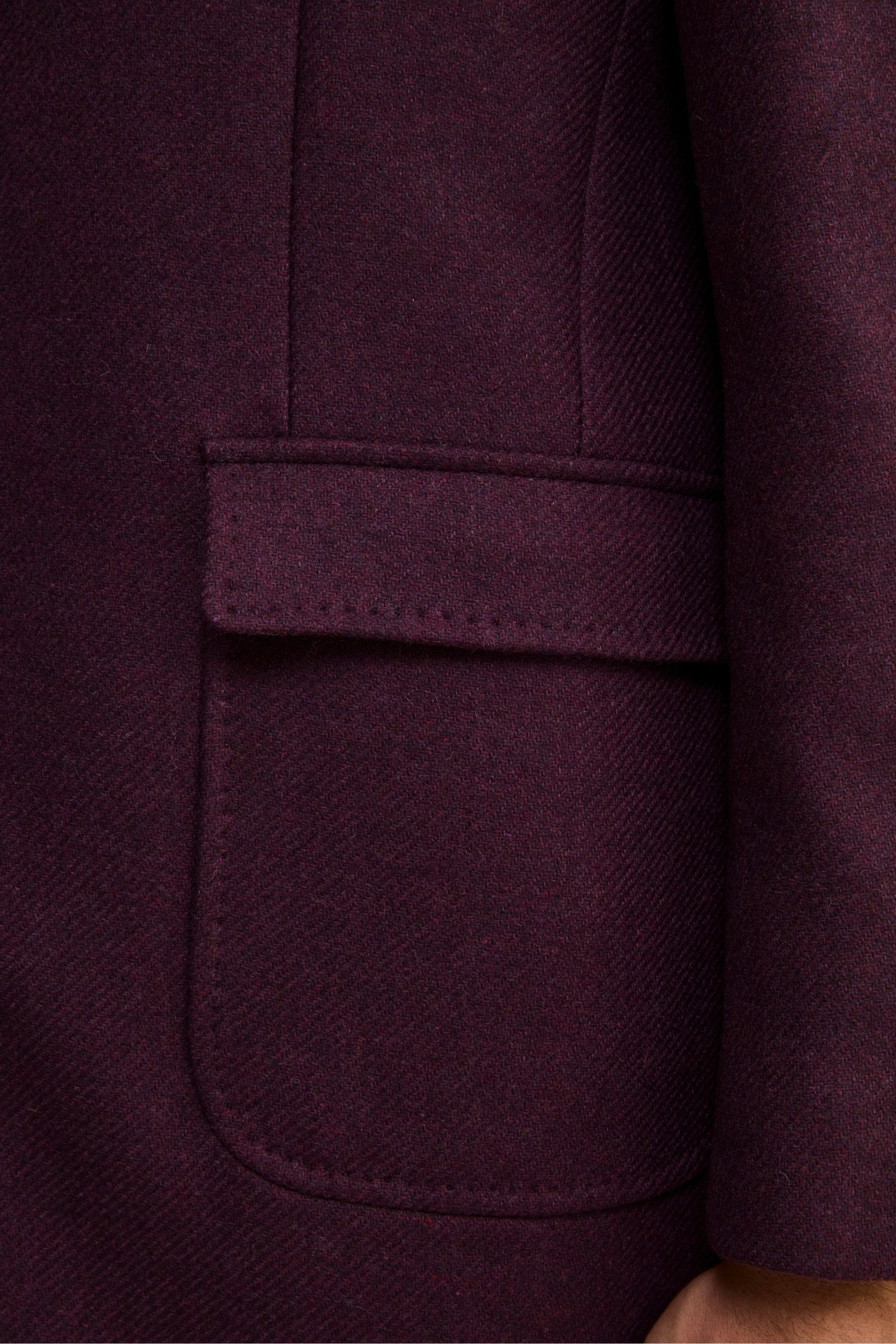 Twill Coat in Wool - Dark purple