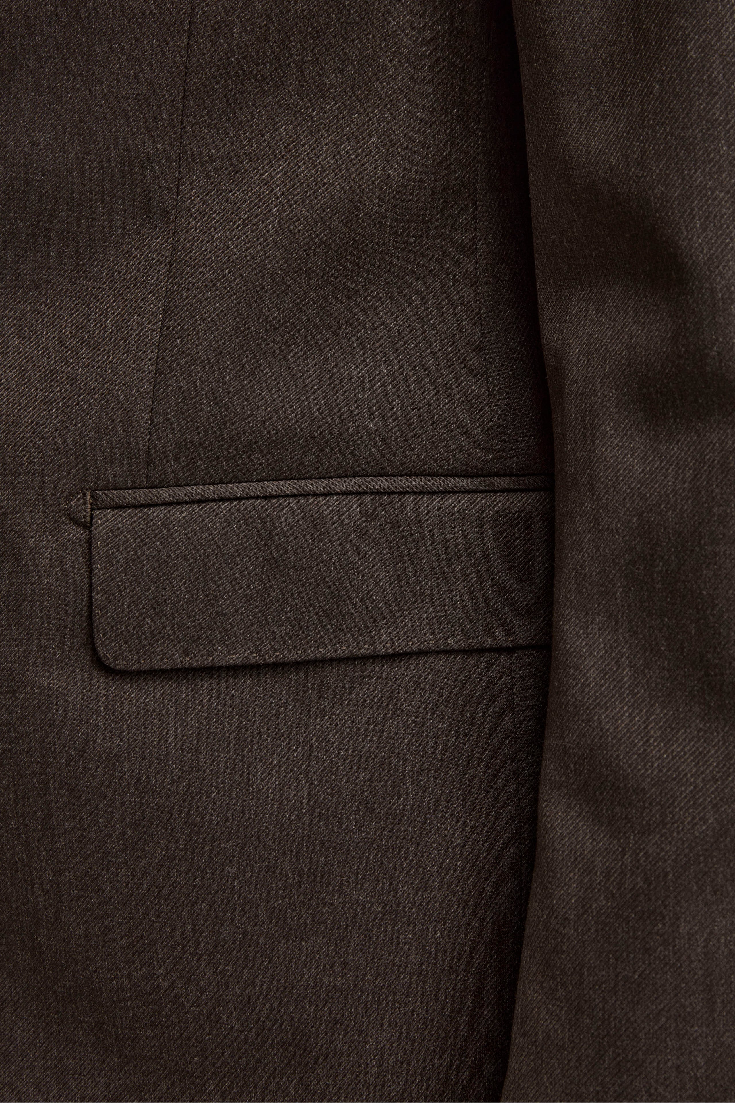 Comfort-Fit Single-Breasted Suit in Virgin Wool - brown