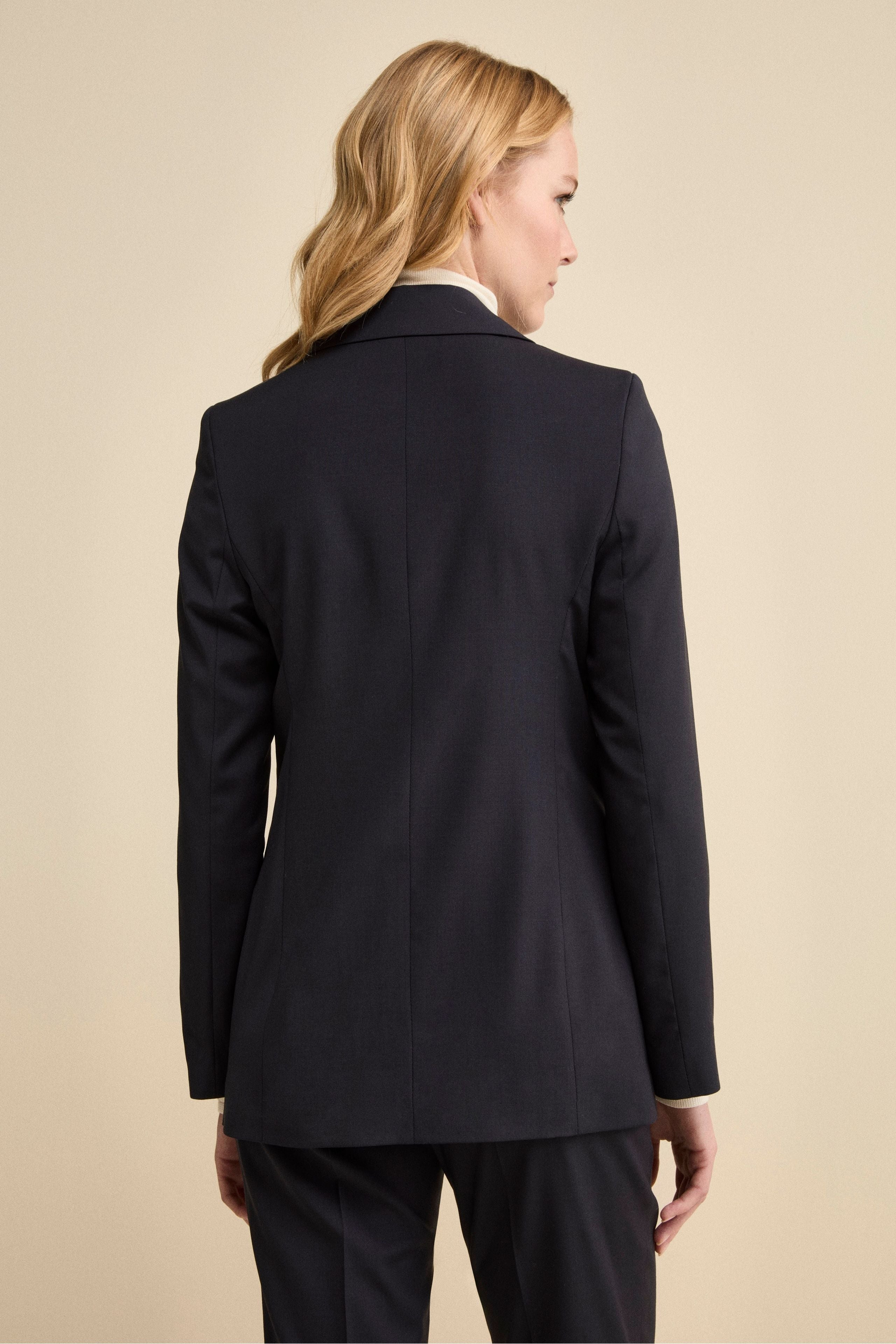 Single-Breasted Lined Suit in Virgin Wool - BLUE
