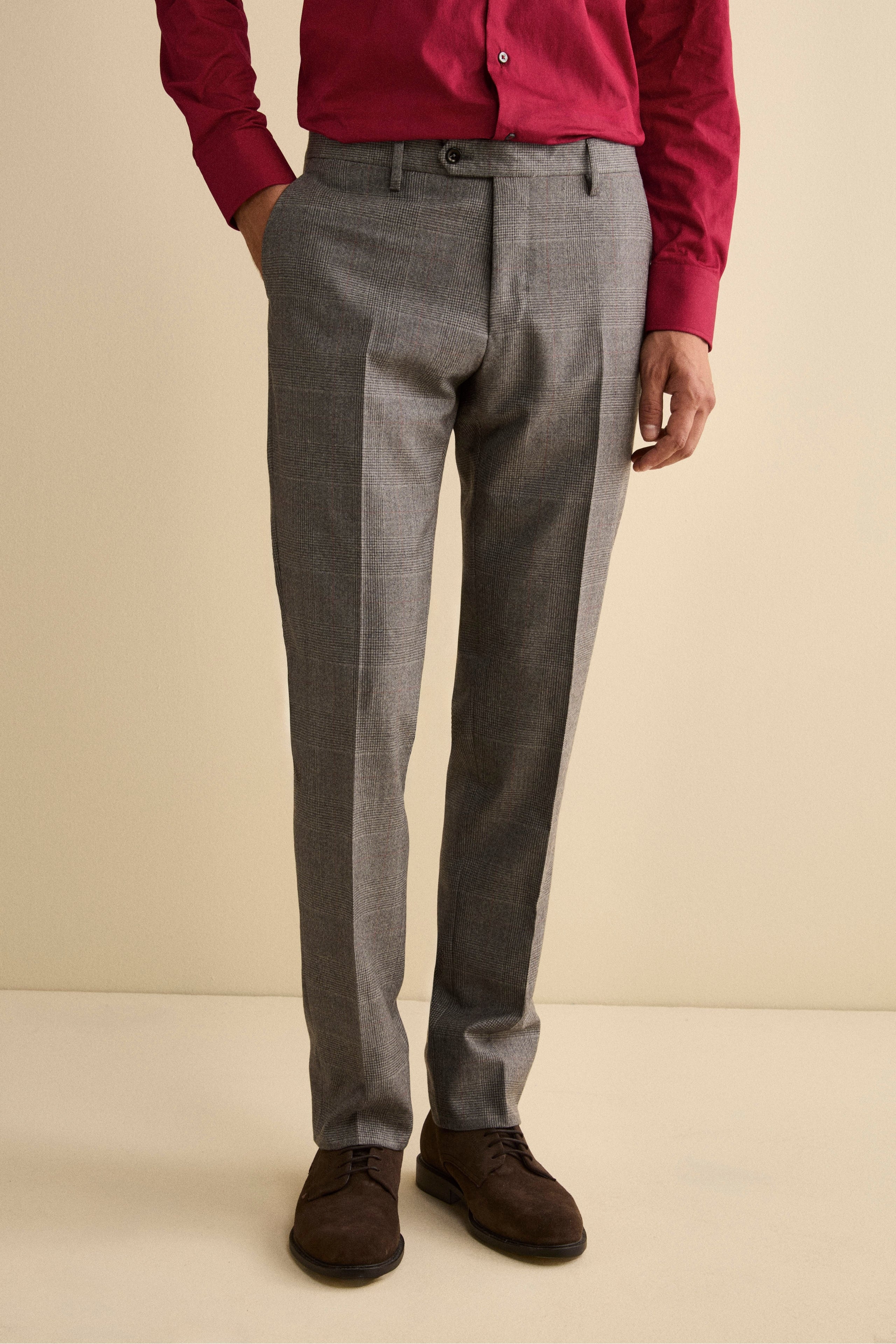 Lined Slim Fit Virgin Wool Suit - -