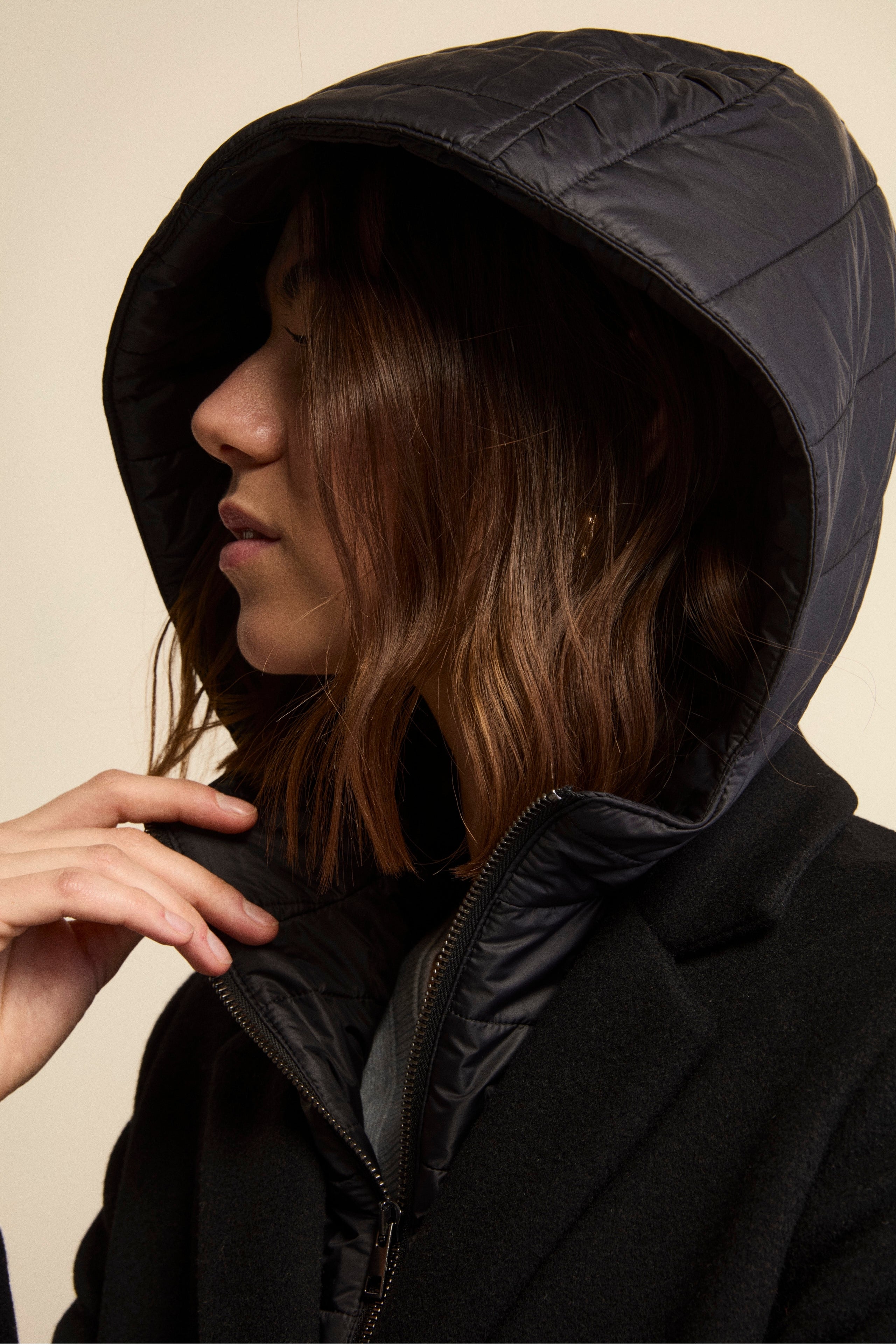 Coat in wool and cashmere - BLACK