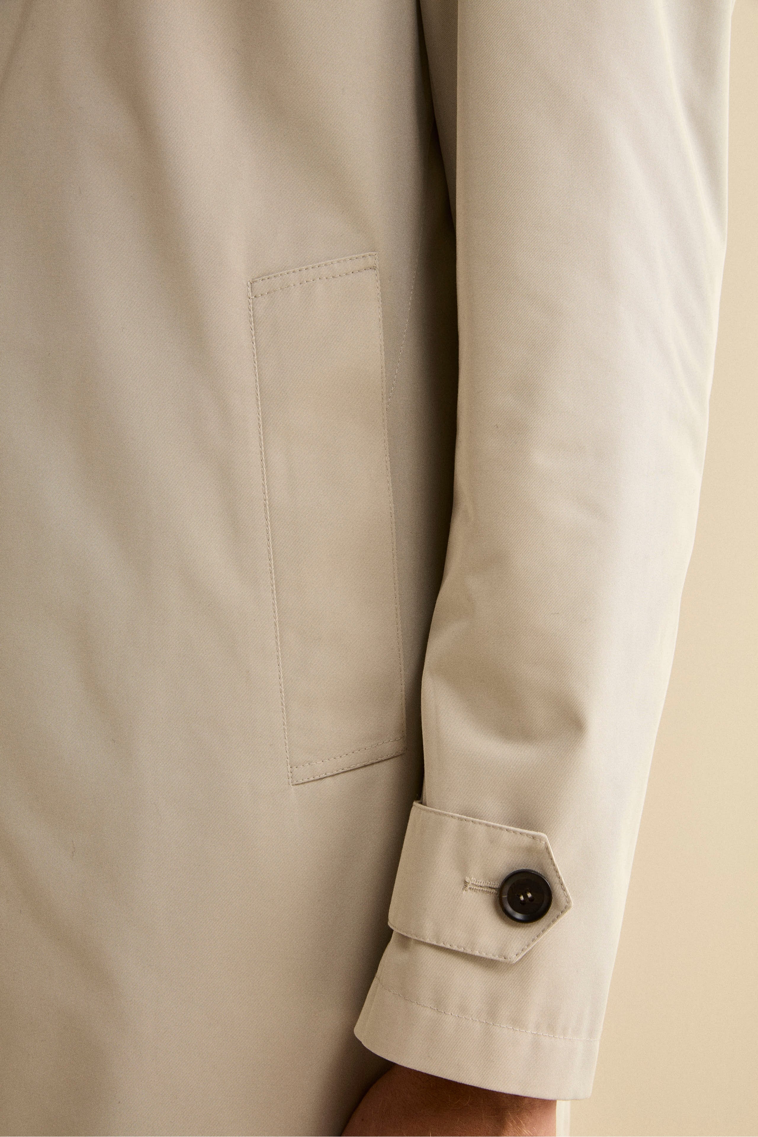 Quilted Winter Midi Raincoat - Light grey